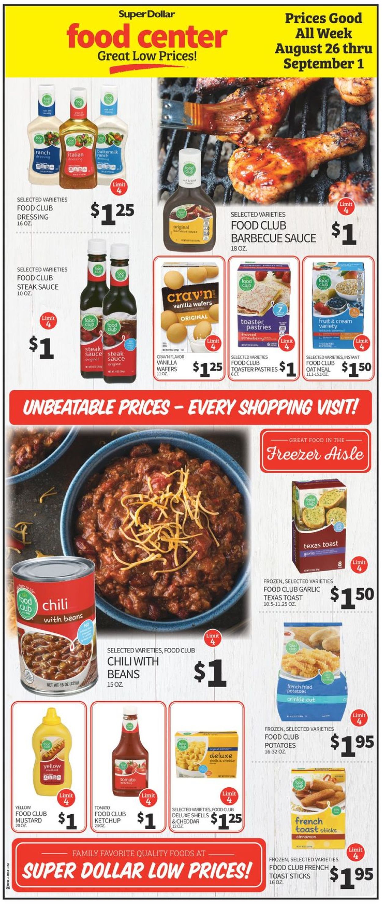 Super Dollar Food Center Ad from 08/26/2020