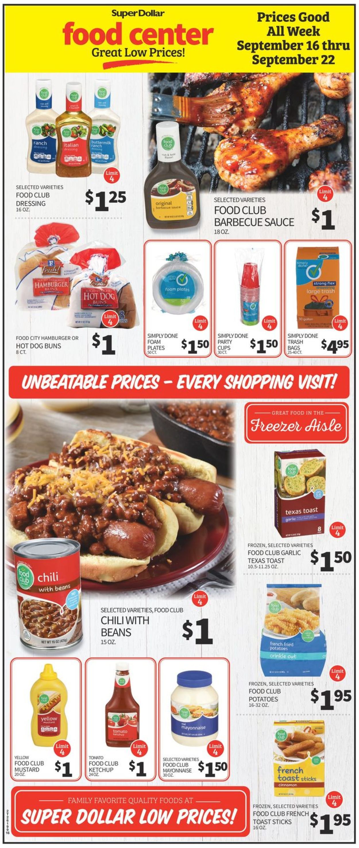 Super Dollar Food Center Ad from 09/16/2020