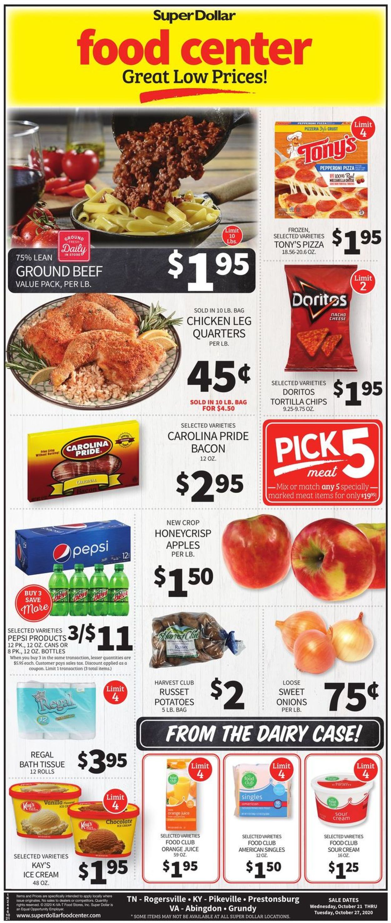 Super Dollar Food Center Ad from 10/21/2020