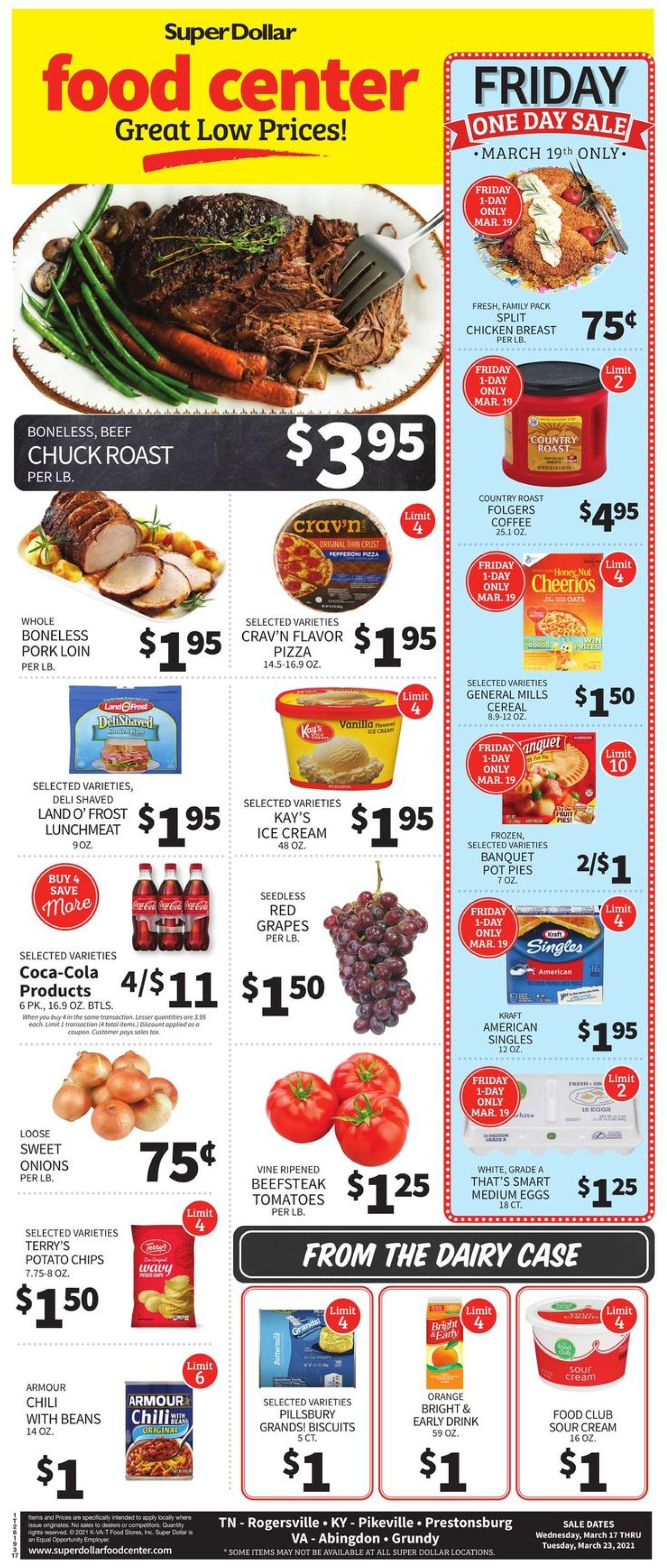 Super Dollar Food Center Ad from 03/17/2021