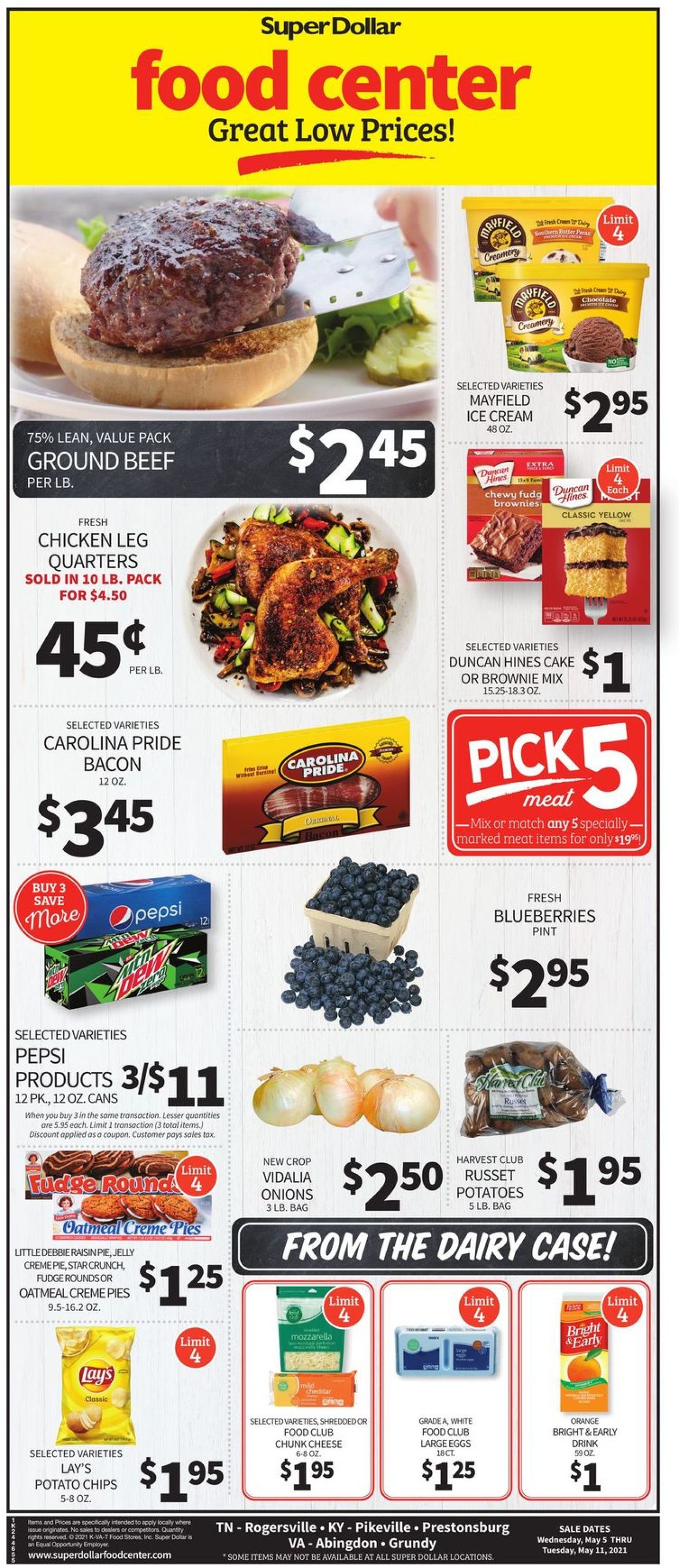 Super Dollar Food Center Ad from 05/05/2021