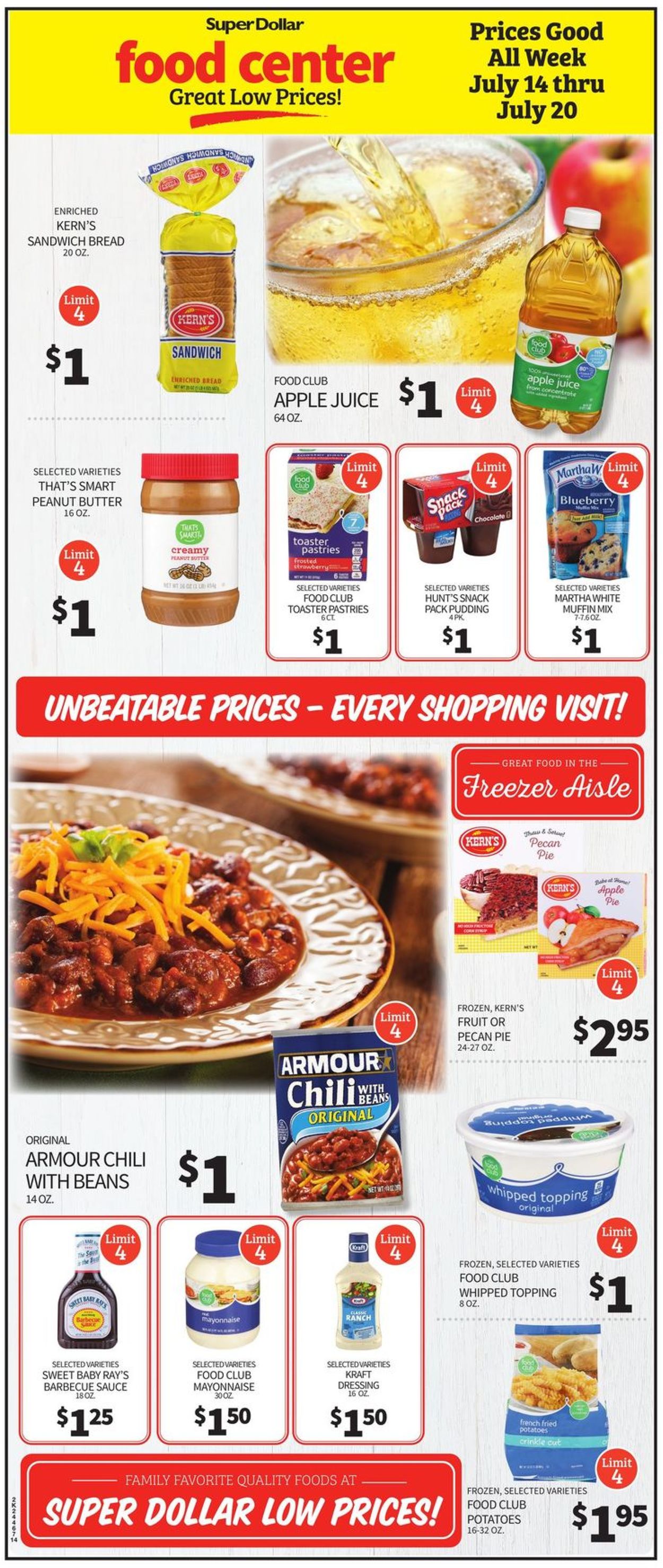 Super Dollar Food Center Ad from 07/14/2021