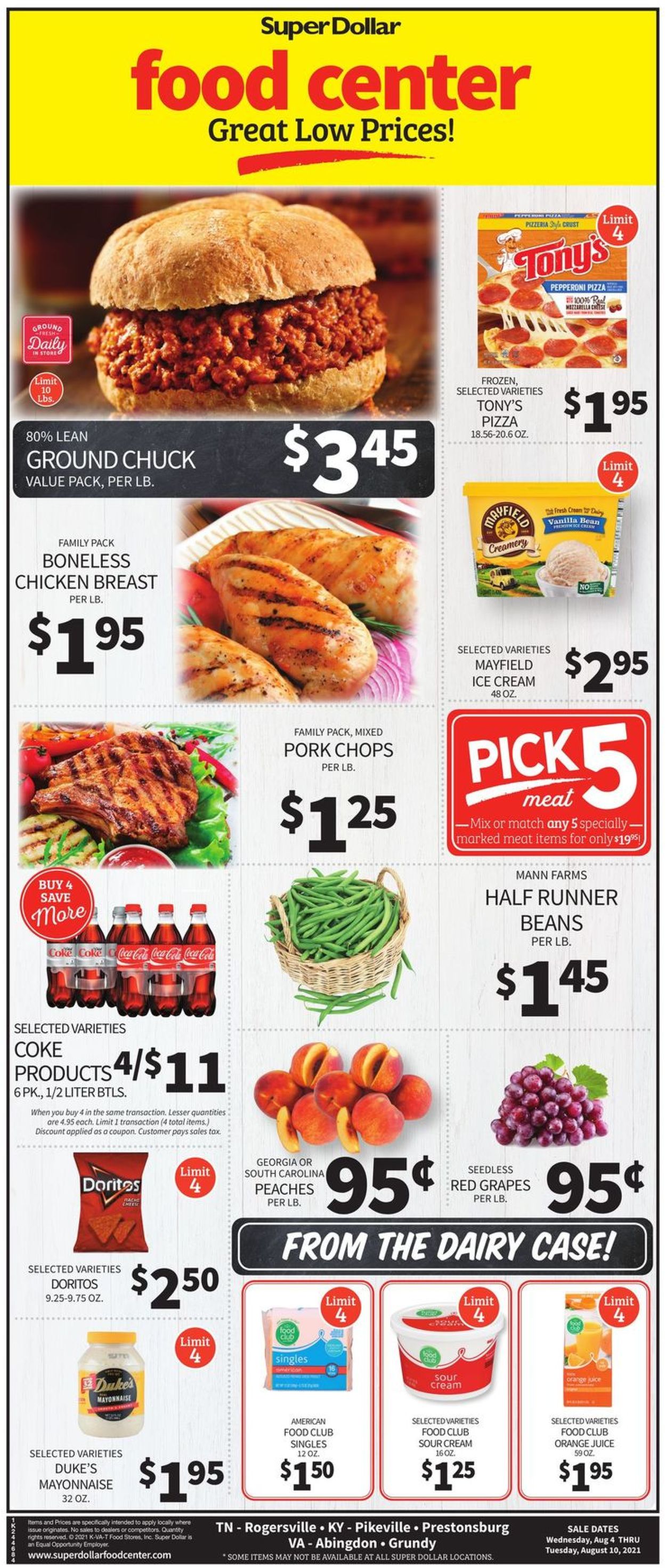 Super Dollar Food Center Ad from 08/04/2021