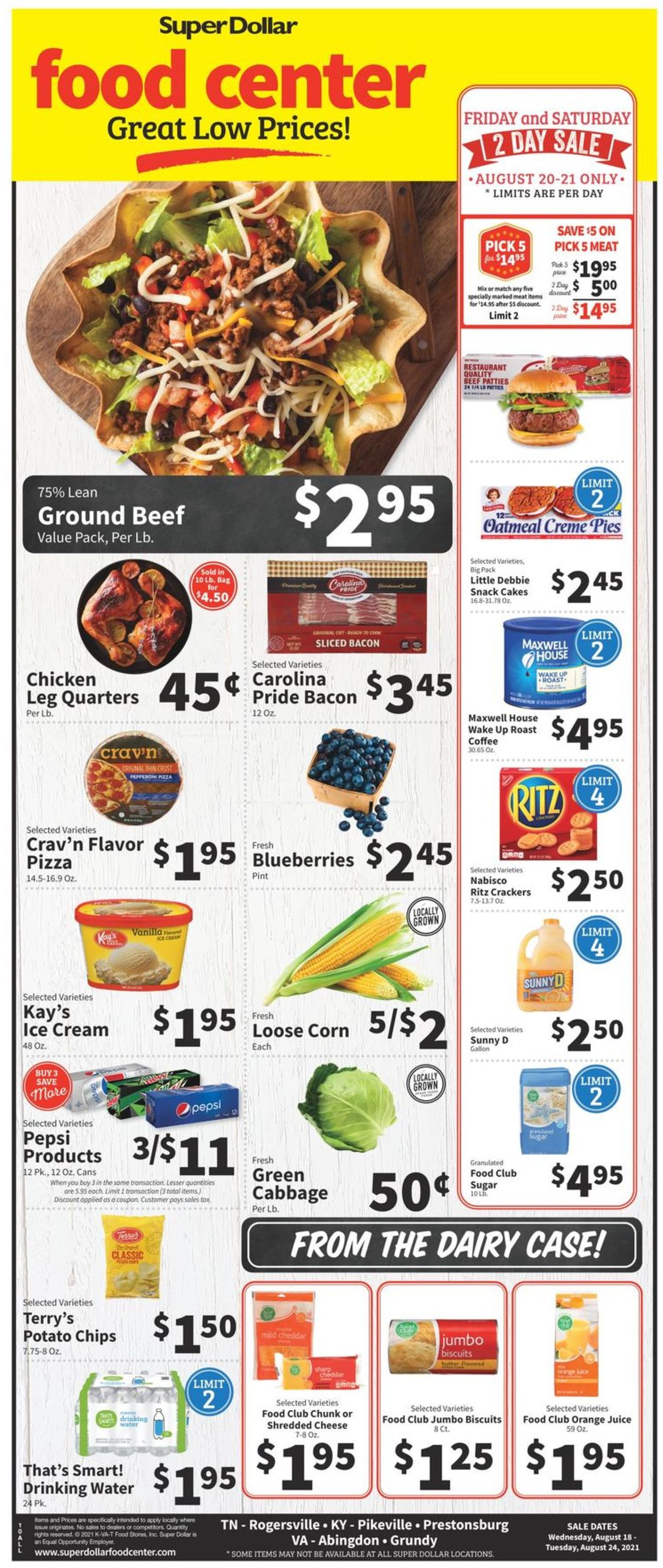Super Dollar Food Center Ad from 08/18/2021
