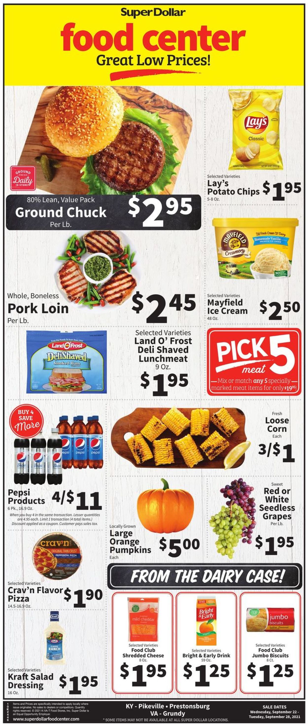 Super Dollar Food Center Ad from 09/22/2021