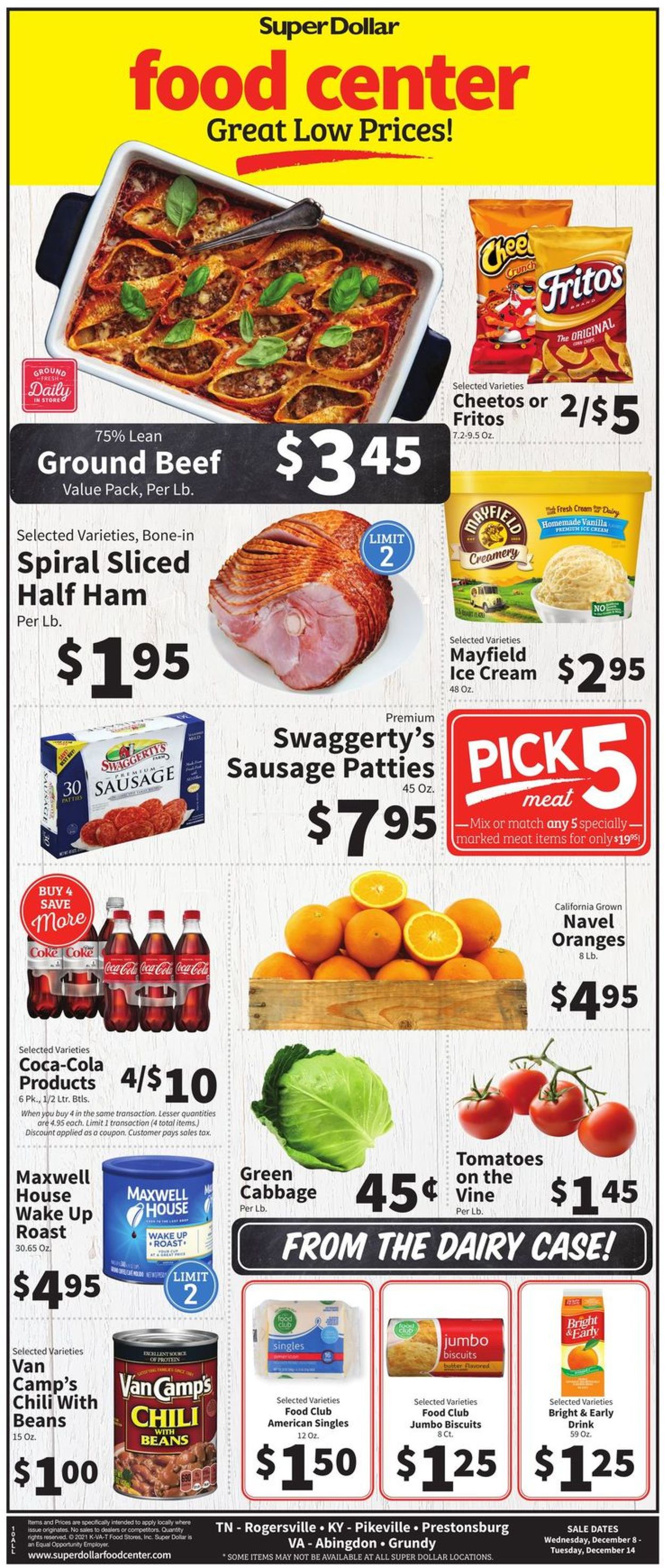 Super Dollar Food Center Ad from 12/08/2021