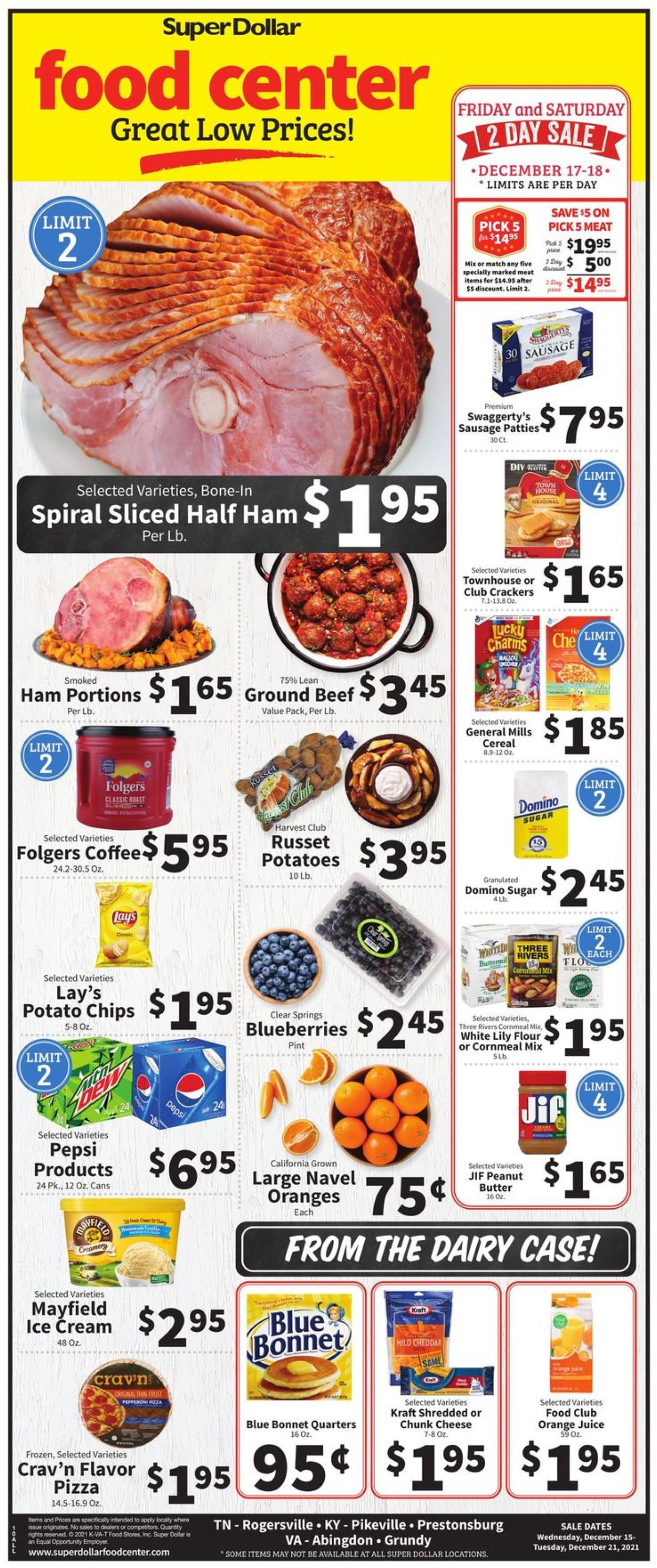 Super Dollar Food Center Ad from 12/15/2021