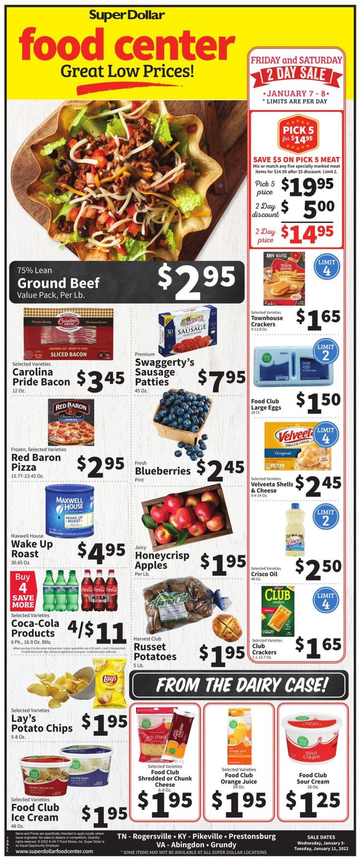 Super Dollar Food Center Ad from 01/05/2022