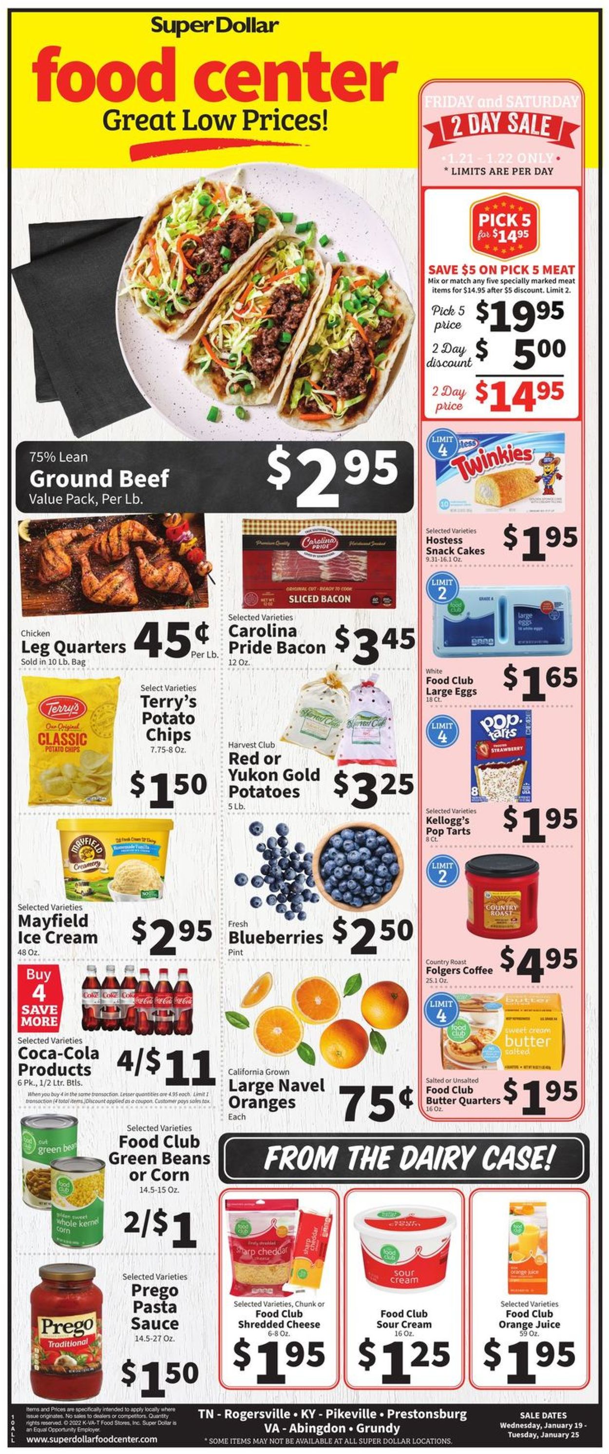 Super Dollar Food Center Ad from 01/19/2022