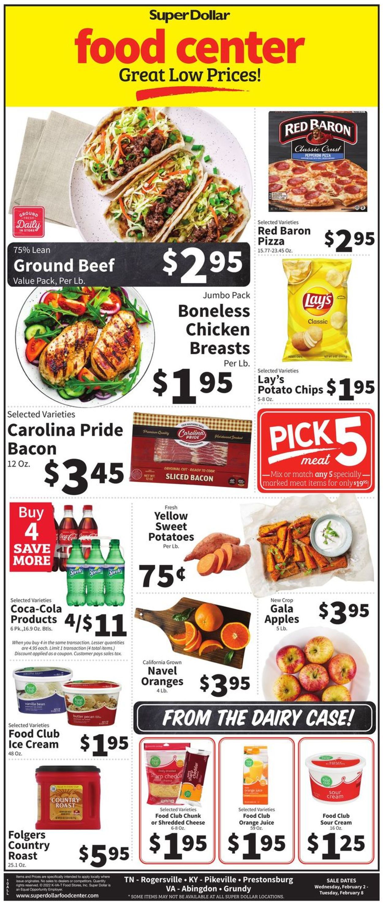 Super Dollar Food Center Ad from 02/02/2022