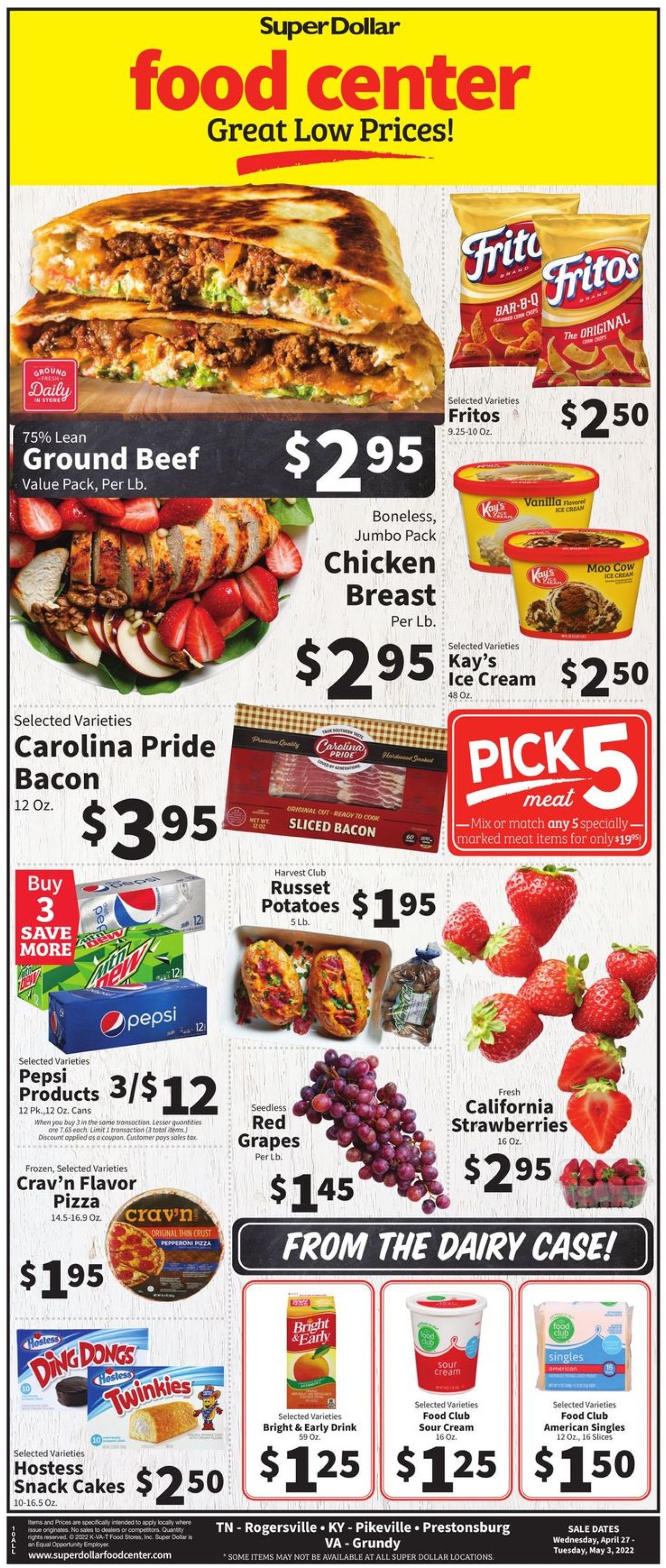 Super Dollar Food Center Ad from 04/27/2022