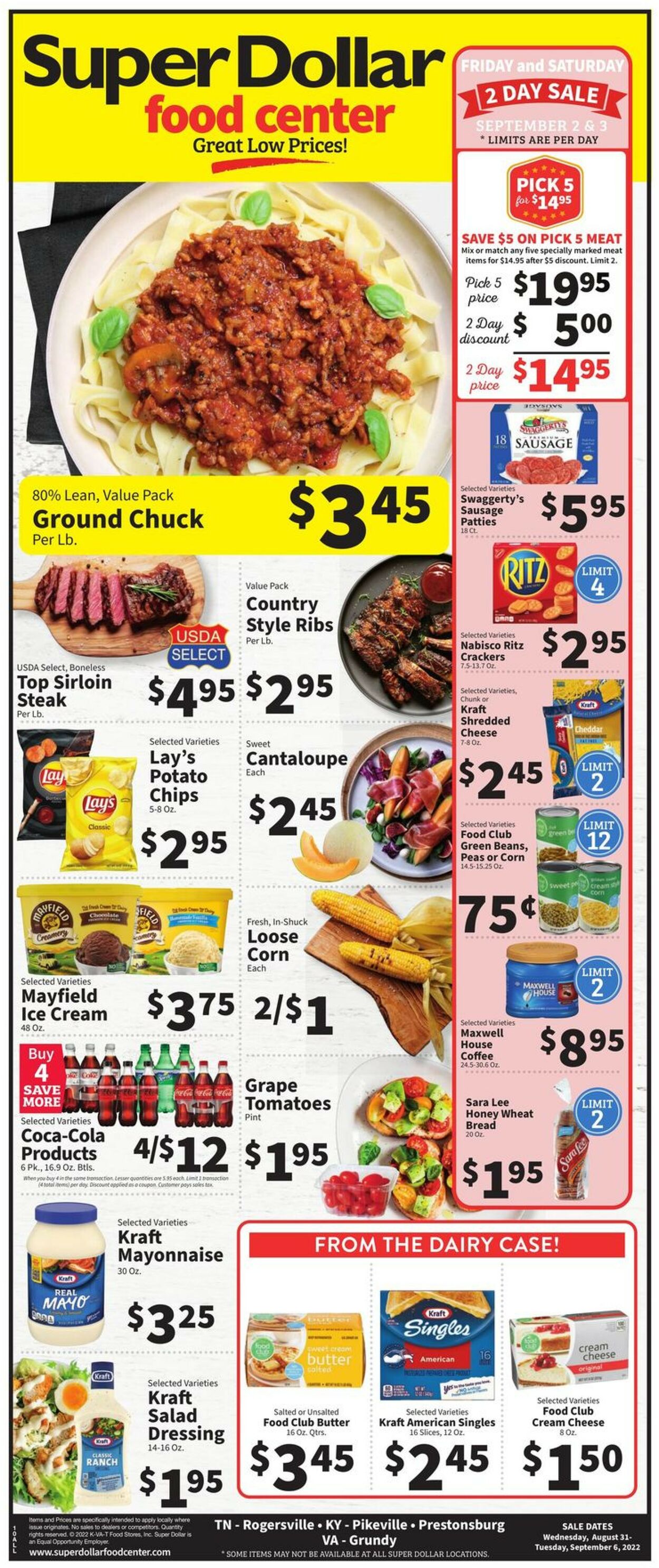 Super Dollar Food Center Ad from 08/31/2022