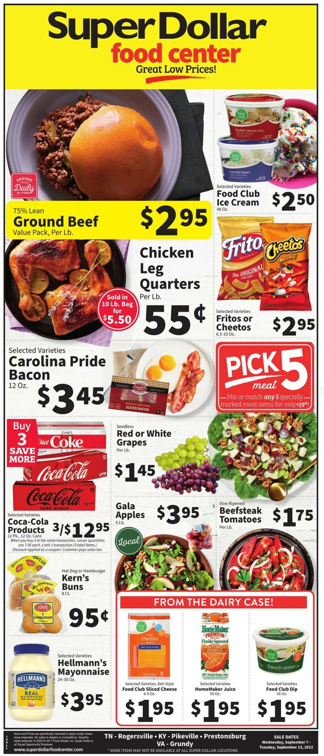 Super Dollar Food Center Ad from 09/07/2022