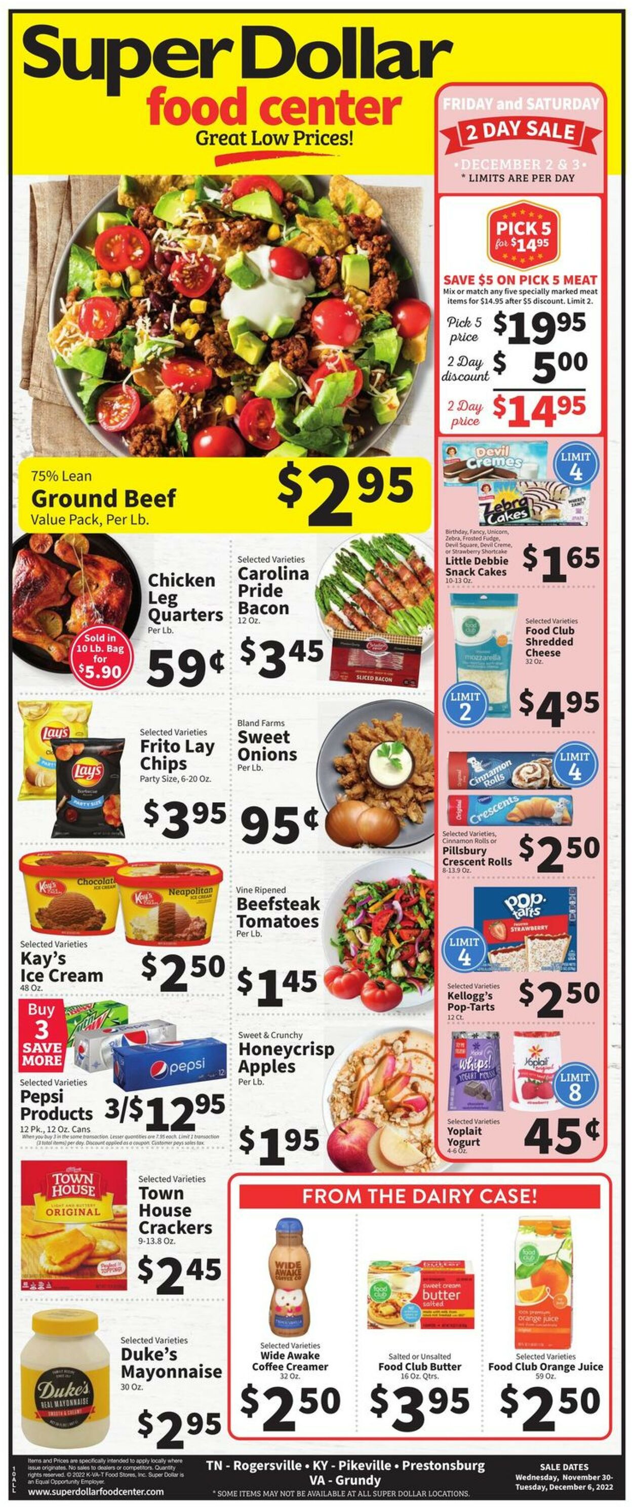 Super Dollar Food Center Ad from 11/30/2022