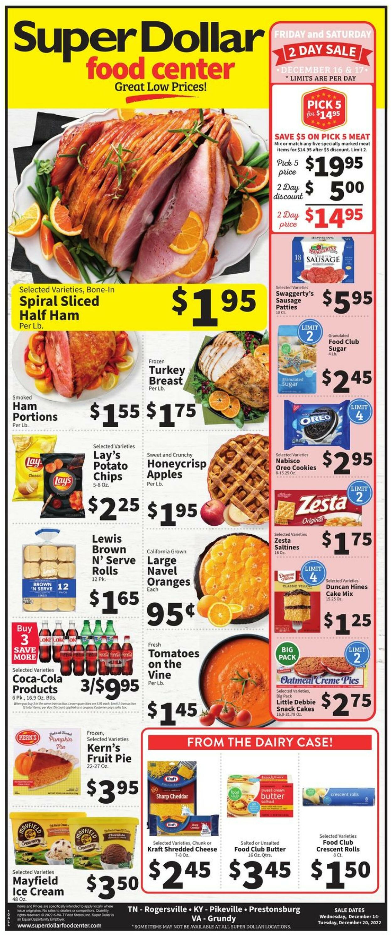 Super Dollar Food Center Ad from 12/14/2022