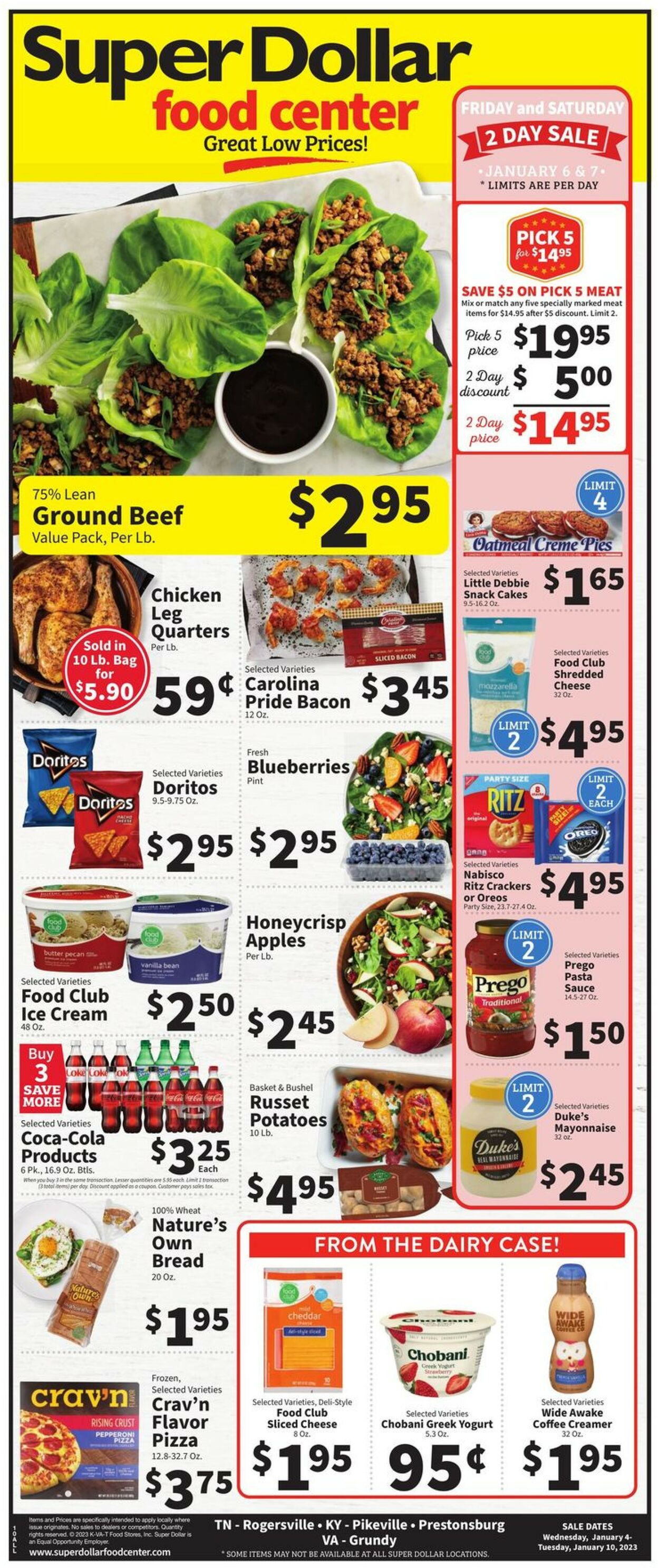 Super Dollar Food Center Ad from 01/04/2023