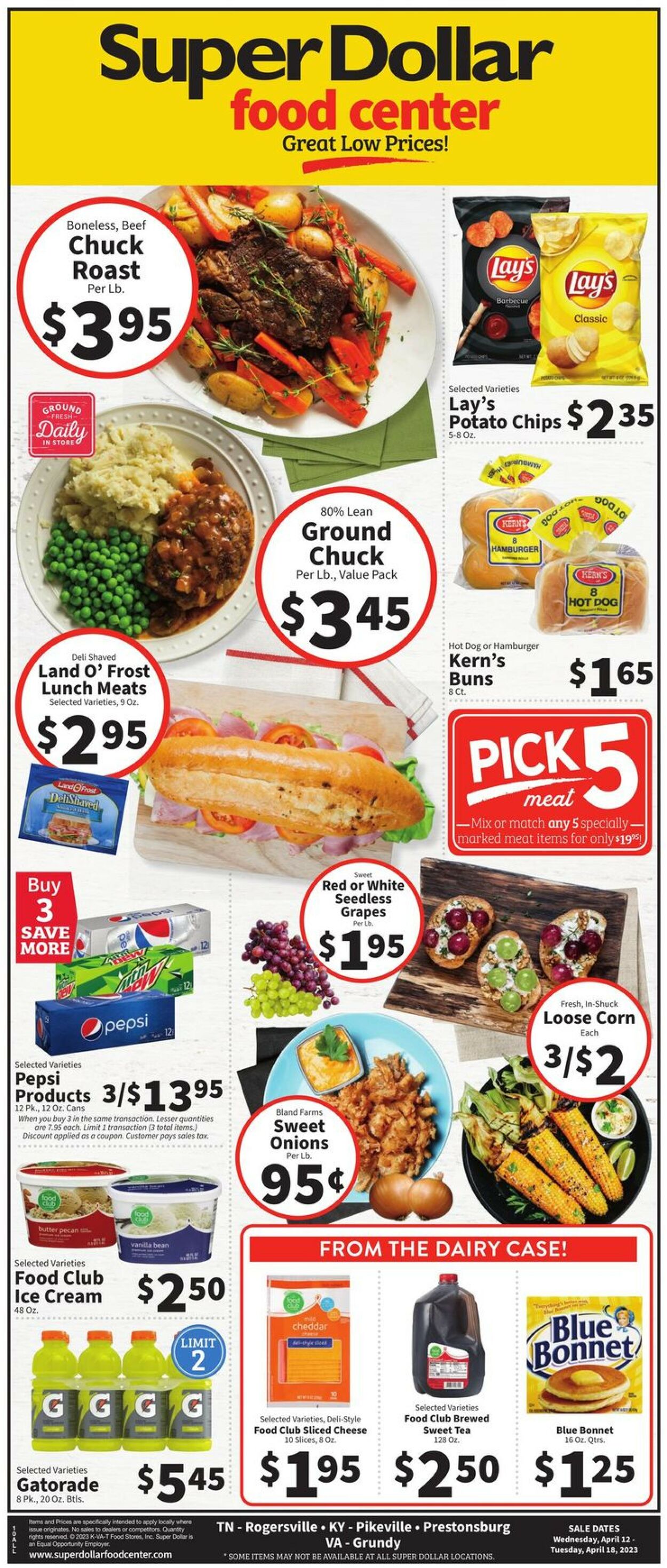 Super Dollar Food Center Ad from 04/12/2023