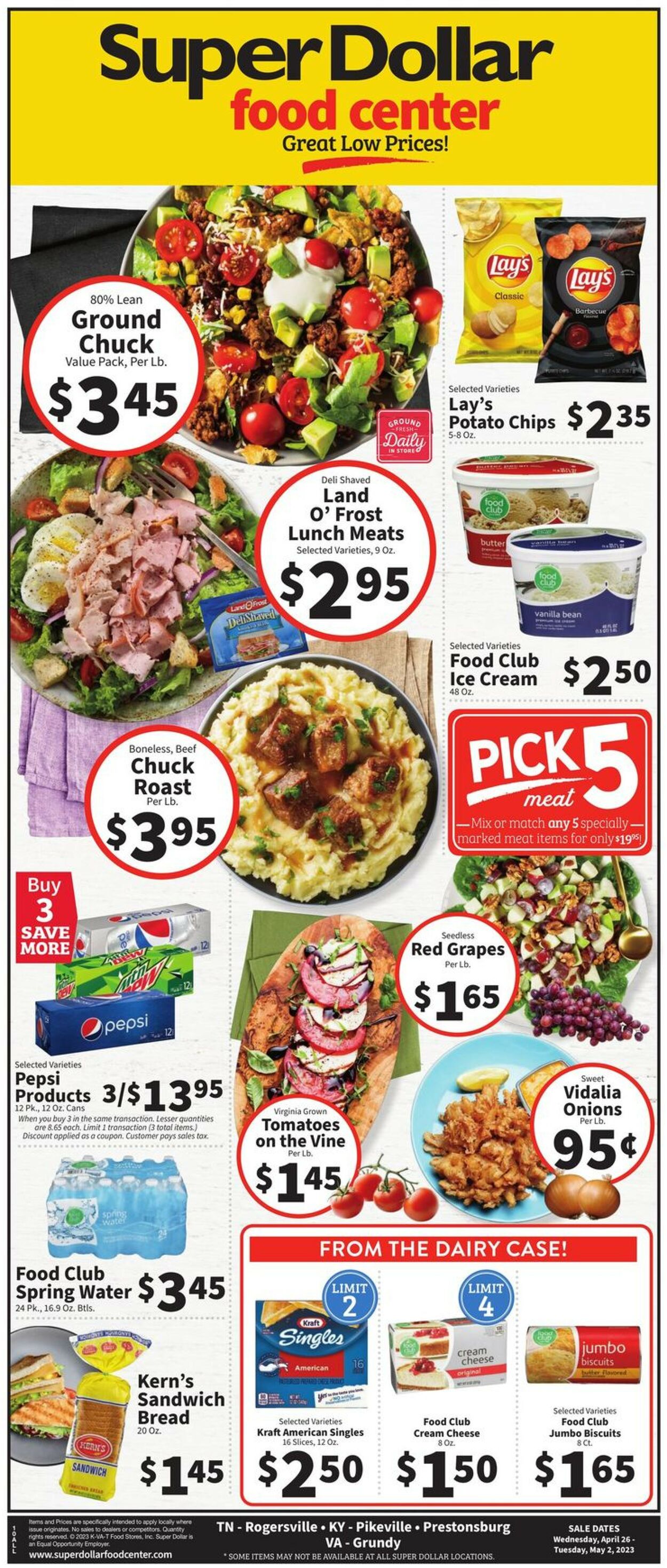 Super Dollar Food Center Ad from 04/26/2023