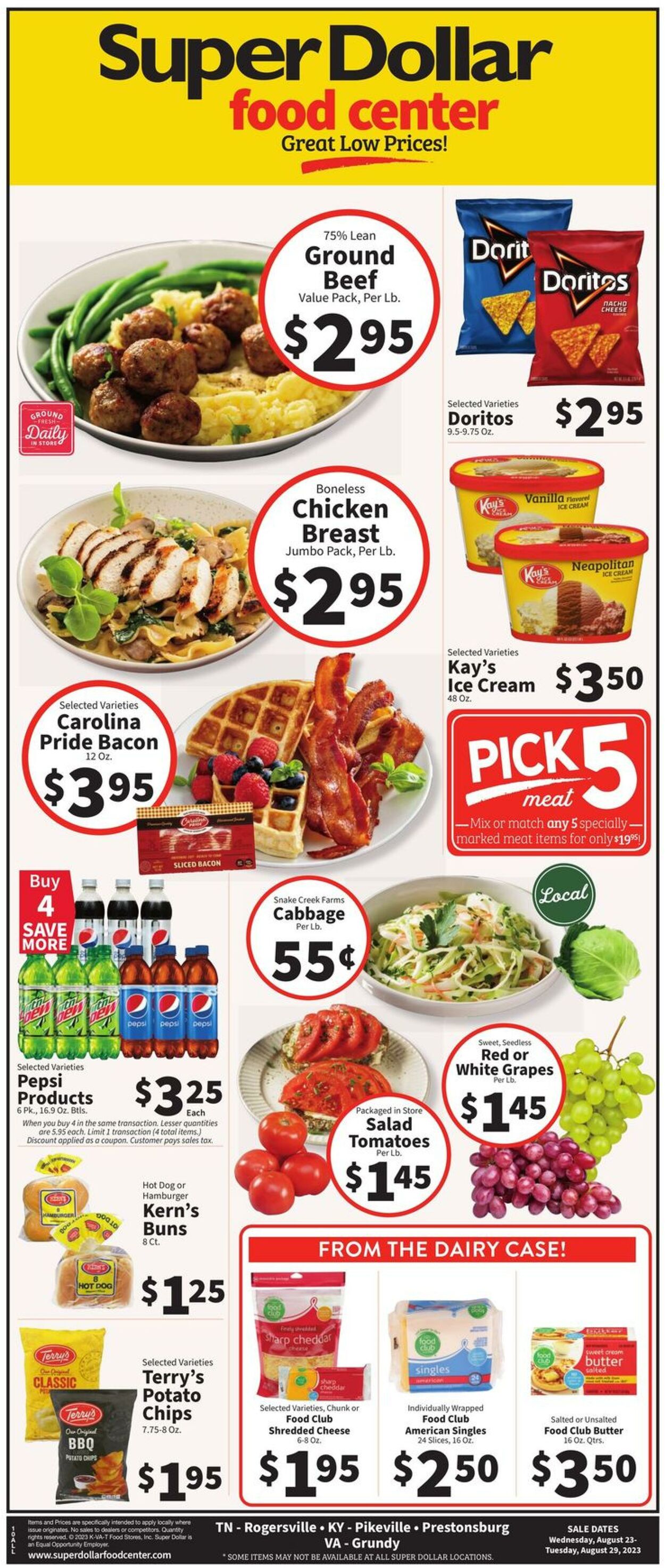 Super Dollar Food Center Ad from 08/23/2023