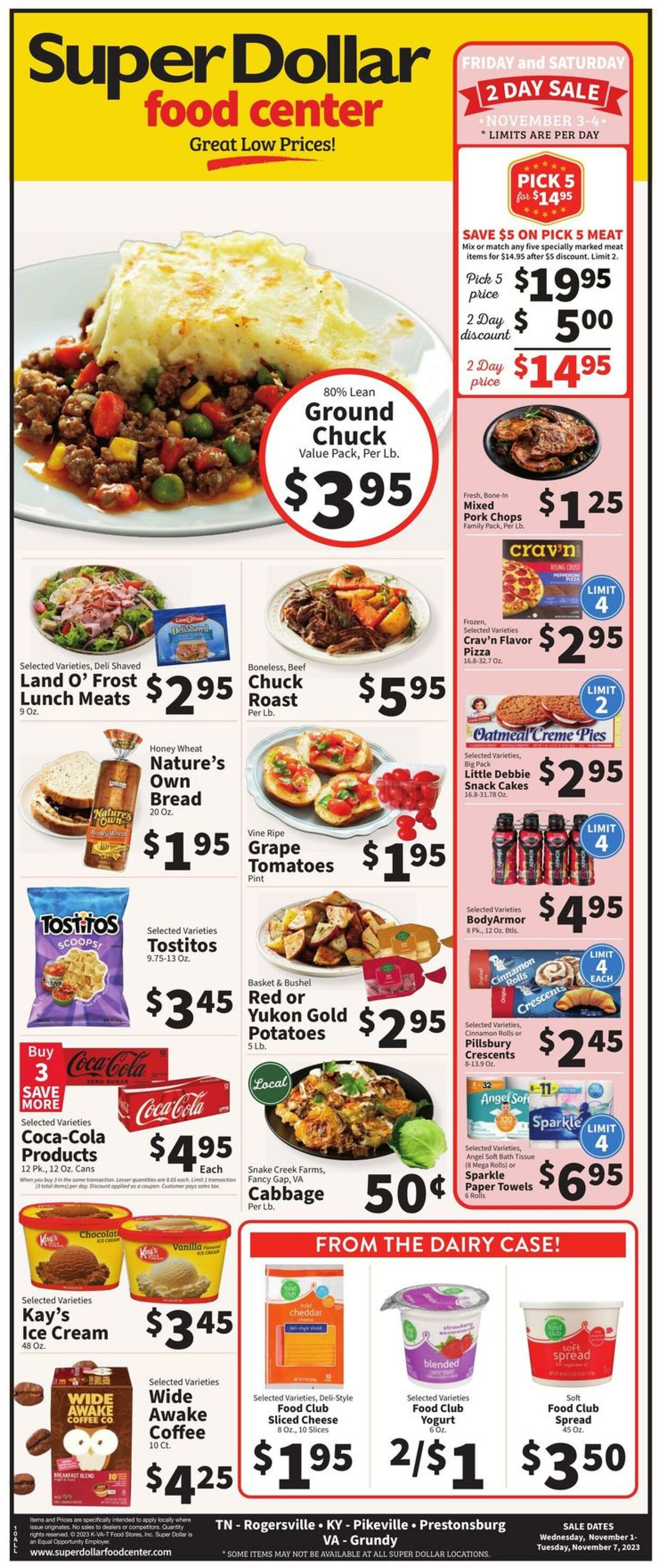 Super Dollar Food Center Ad from 11/01/2023