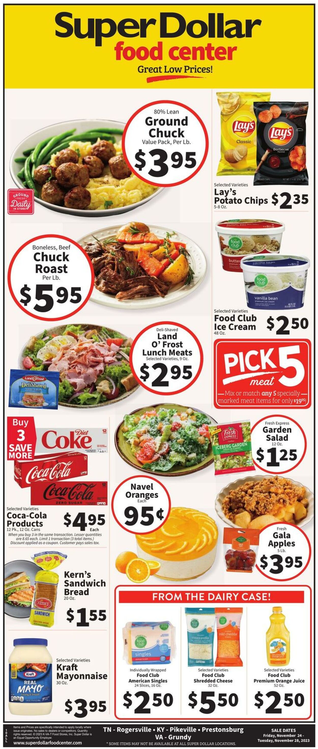 Super Dollar Food Center Ad from 11/24/2023
