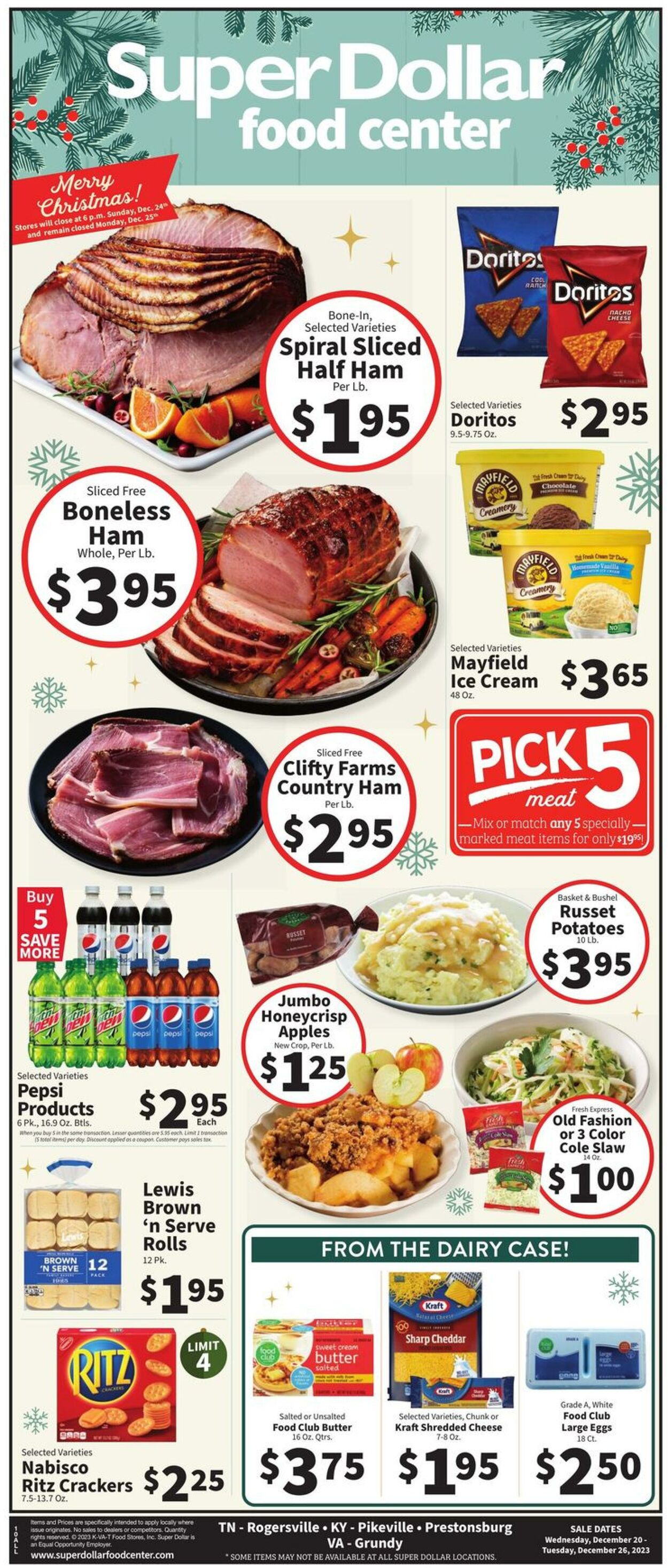 Super Dollar Food Center Ad from 12/20/2023
