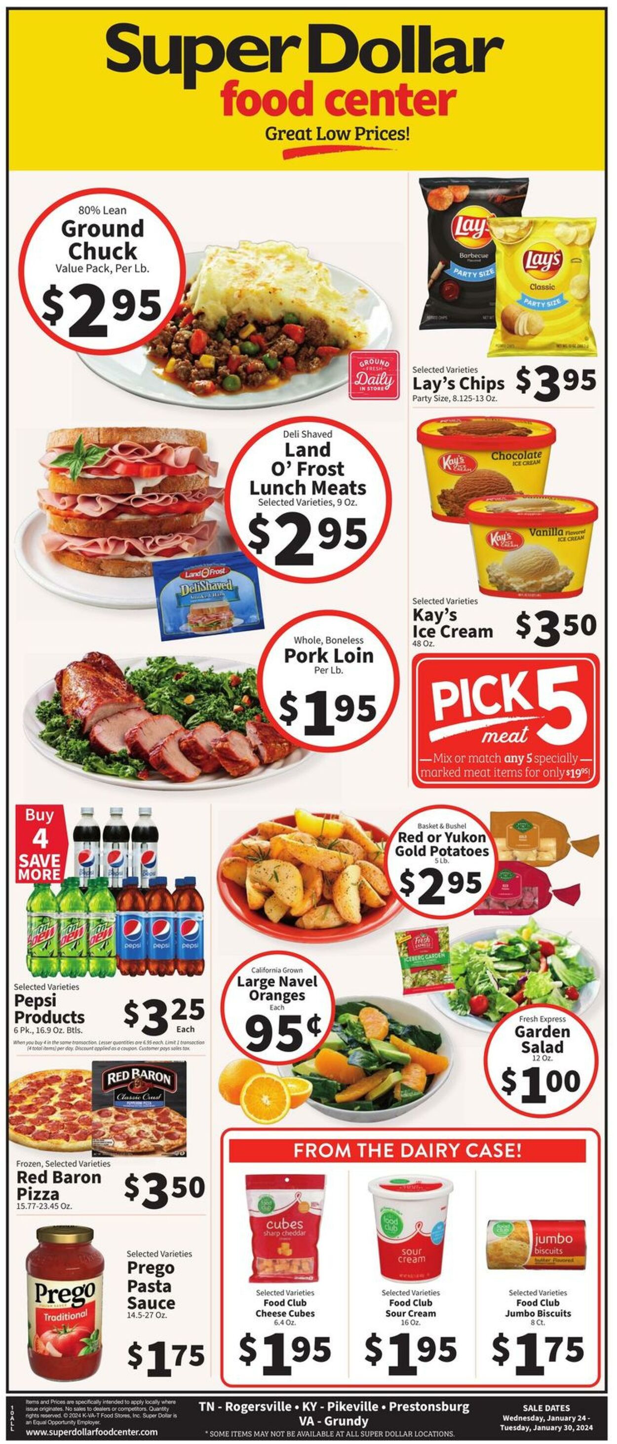 Super Dollar Food Center Ad from 01/24/2024