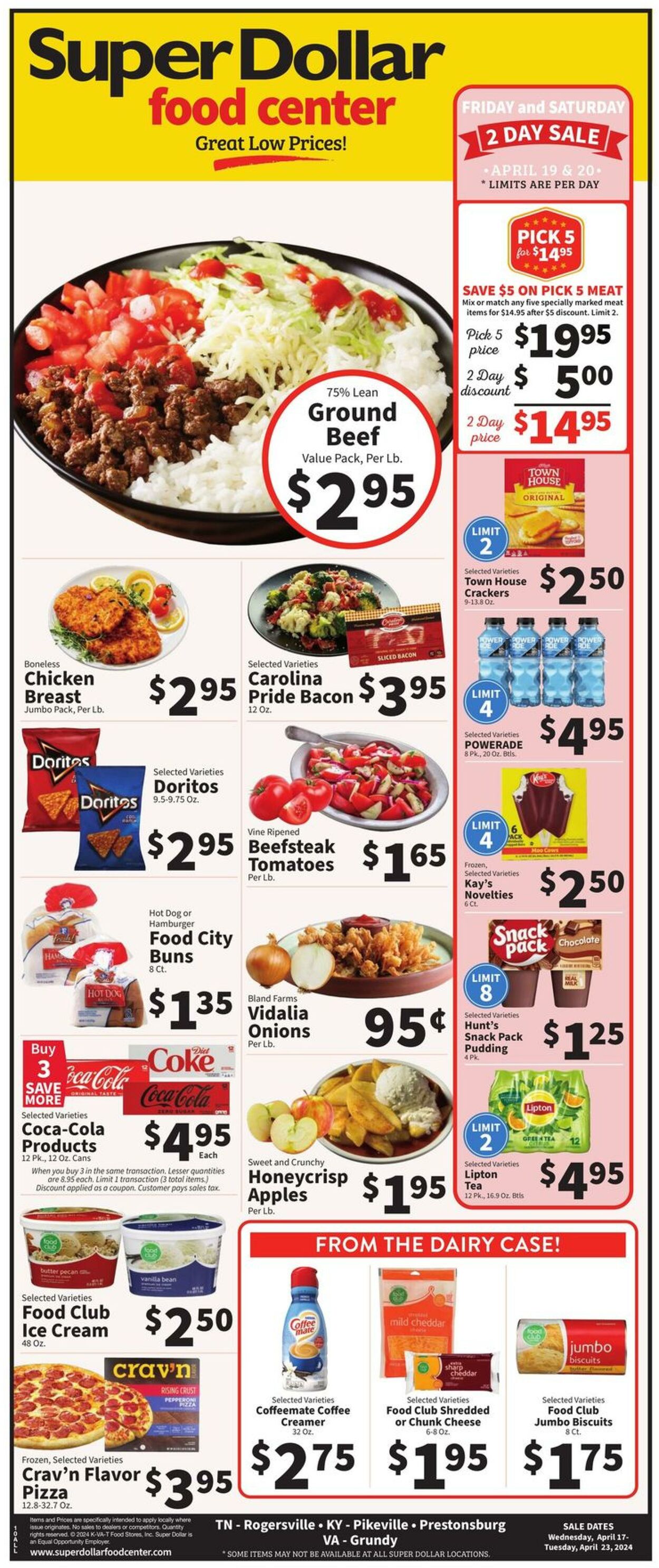 Super Dollar Food Center Ad from 04/17/2024
