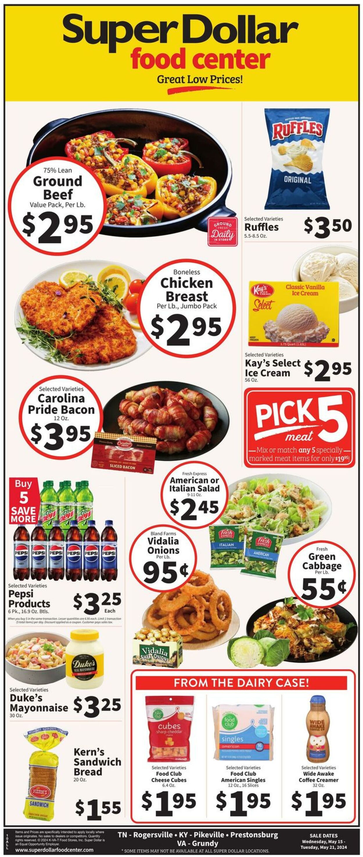 Super Dollar Food Center Ad from 05/15/2024