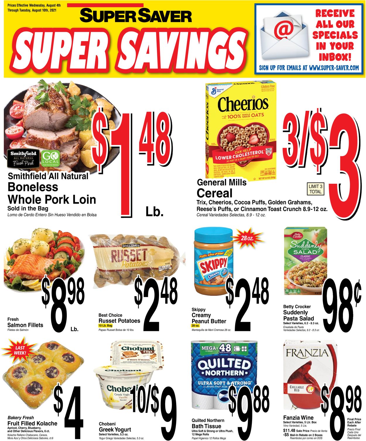 Super Saver Ad from 08/04/2021