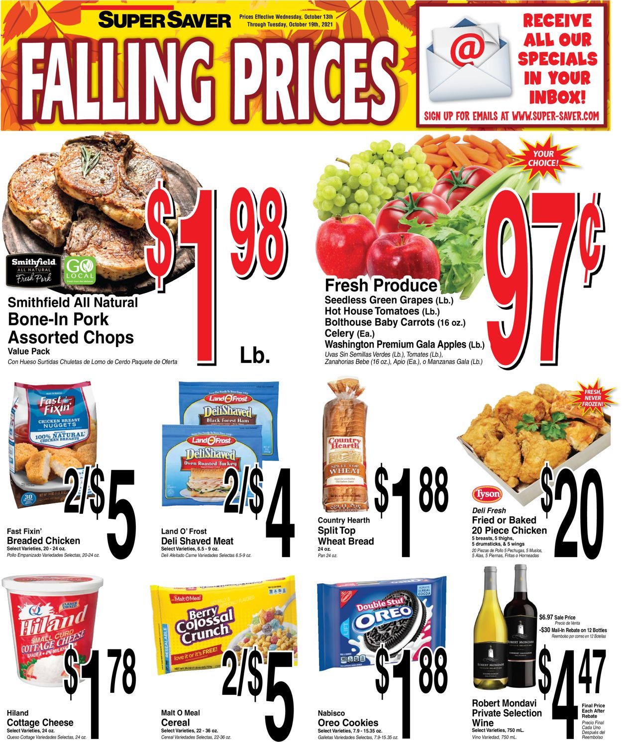 Super Saver Ad from 10/13/2021