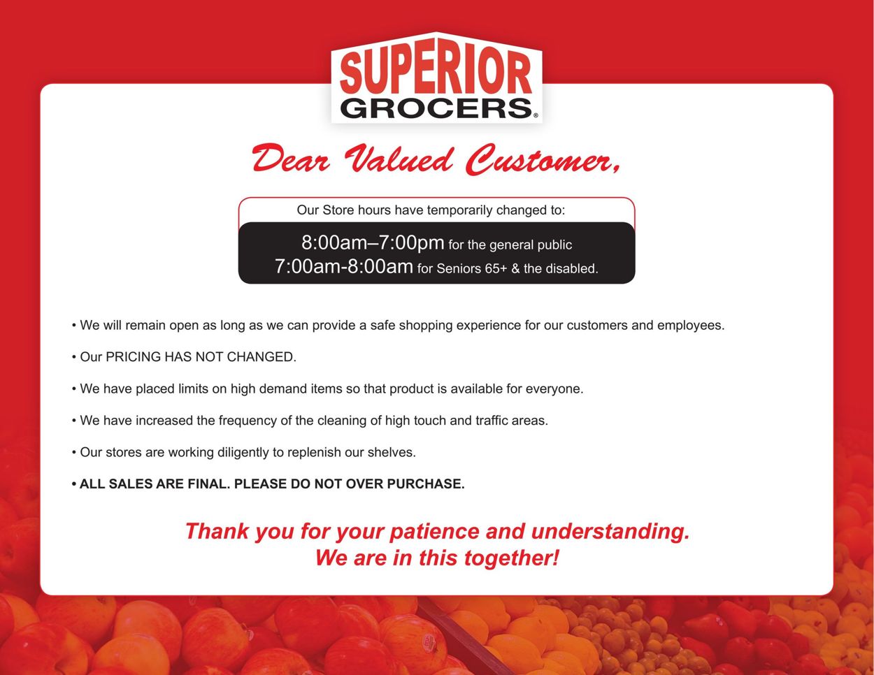 Superior Grocers Ad from 03/25/2020