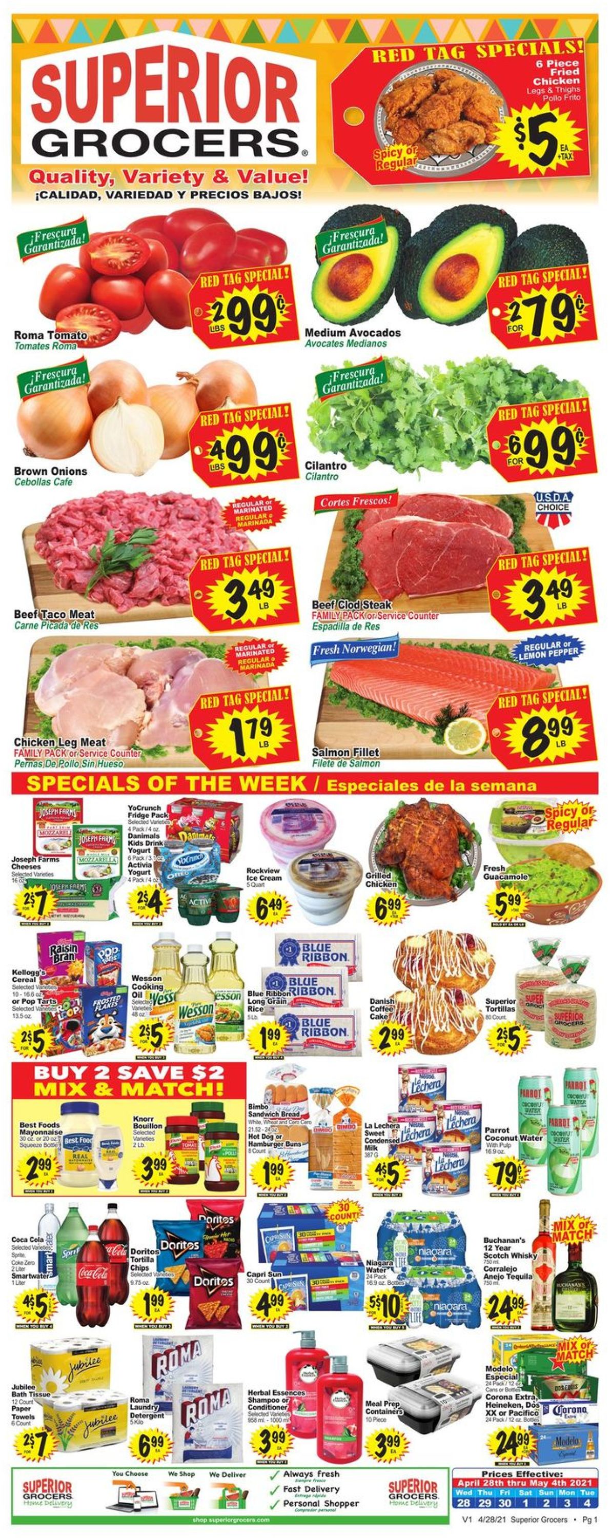 Superior Grocers Ad from 04/28/2021