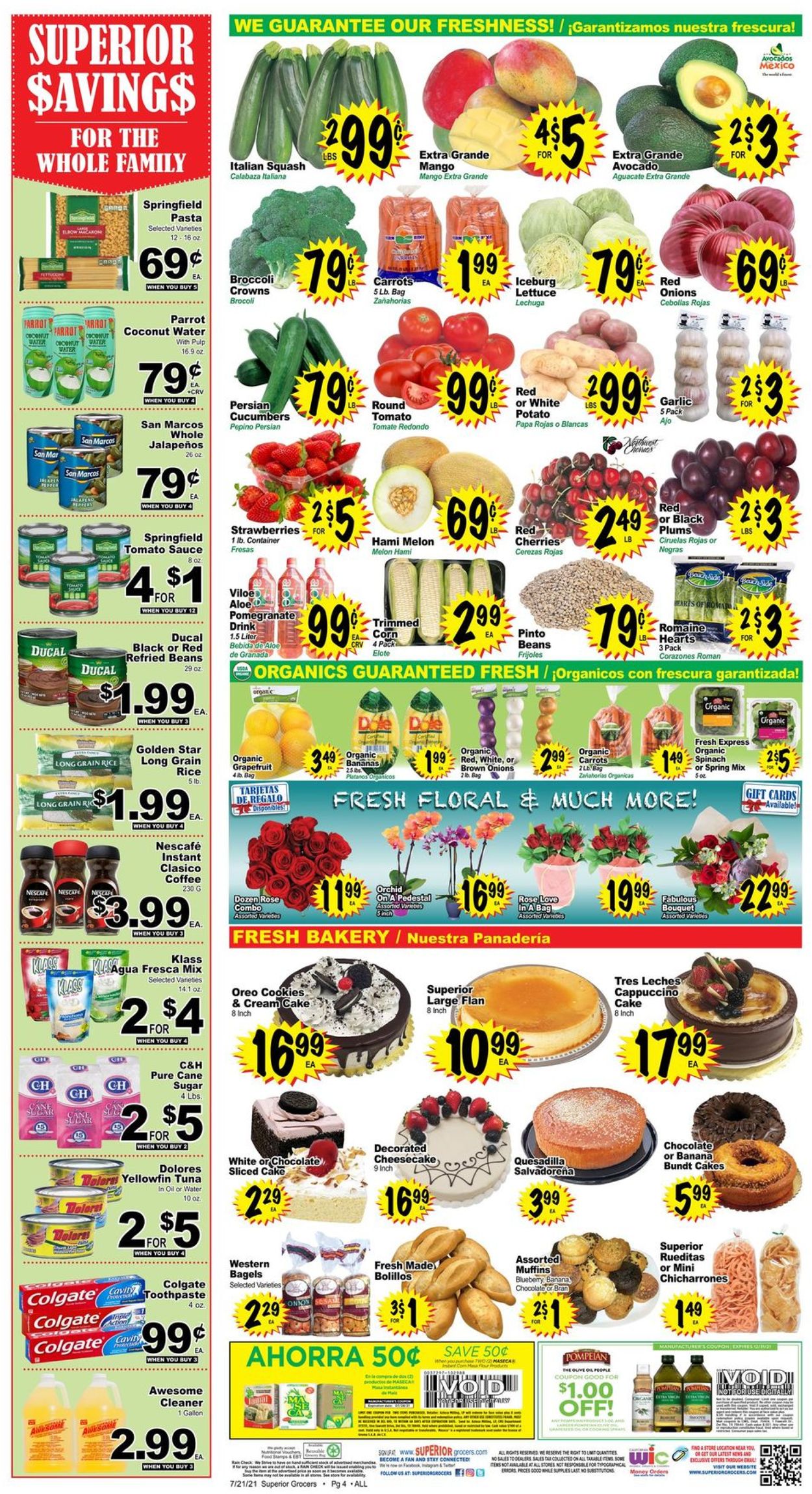 Superior Grocers Ad from 07/21/2021