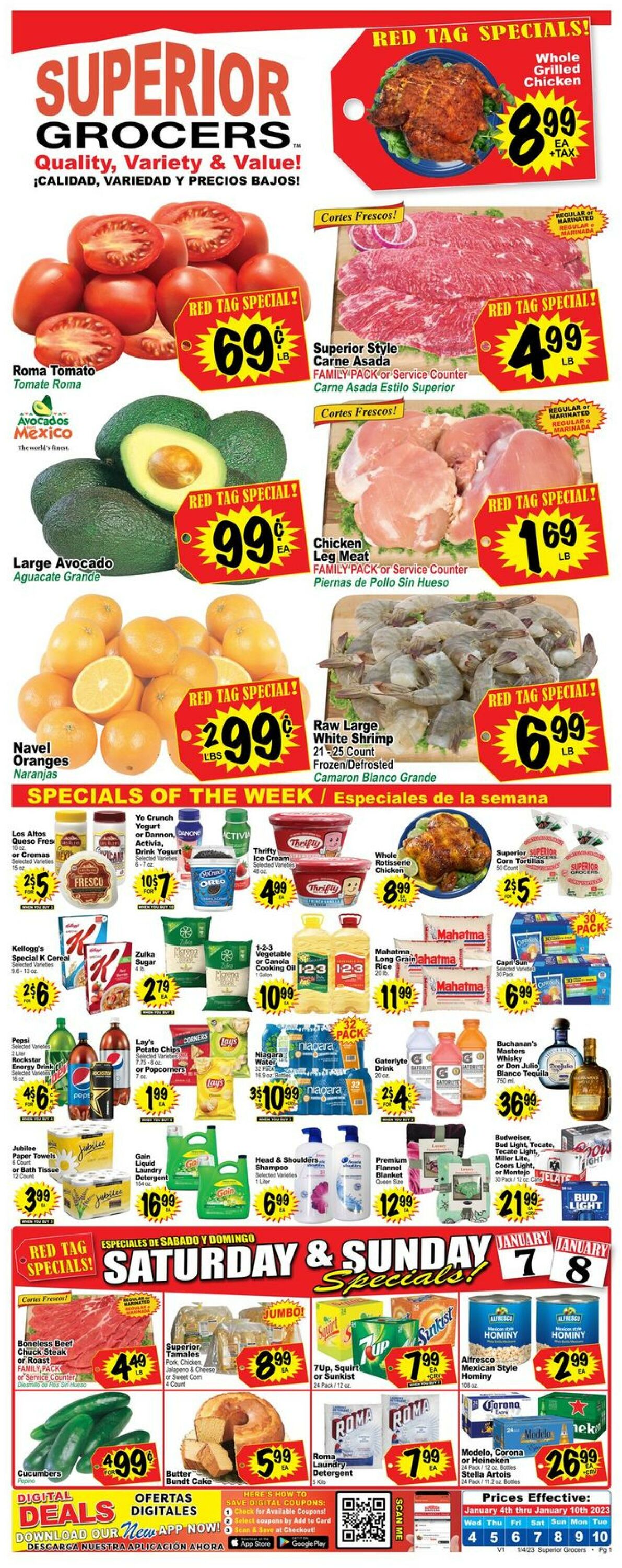 Superior Grocers Ad from 01/04/2023
