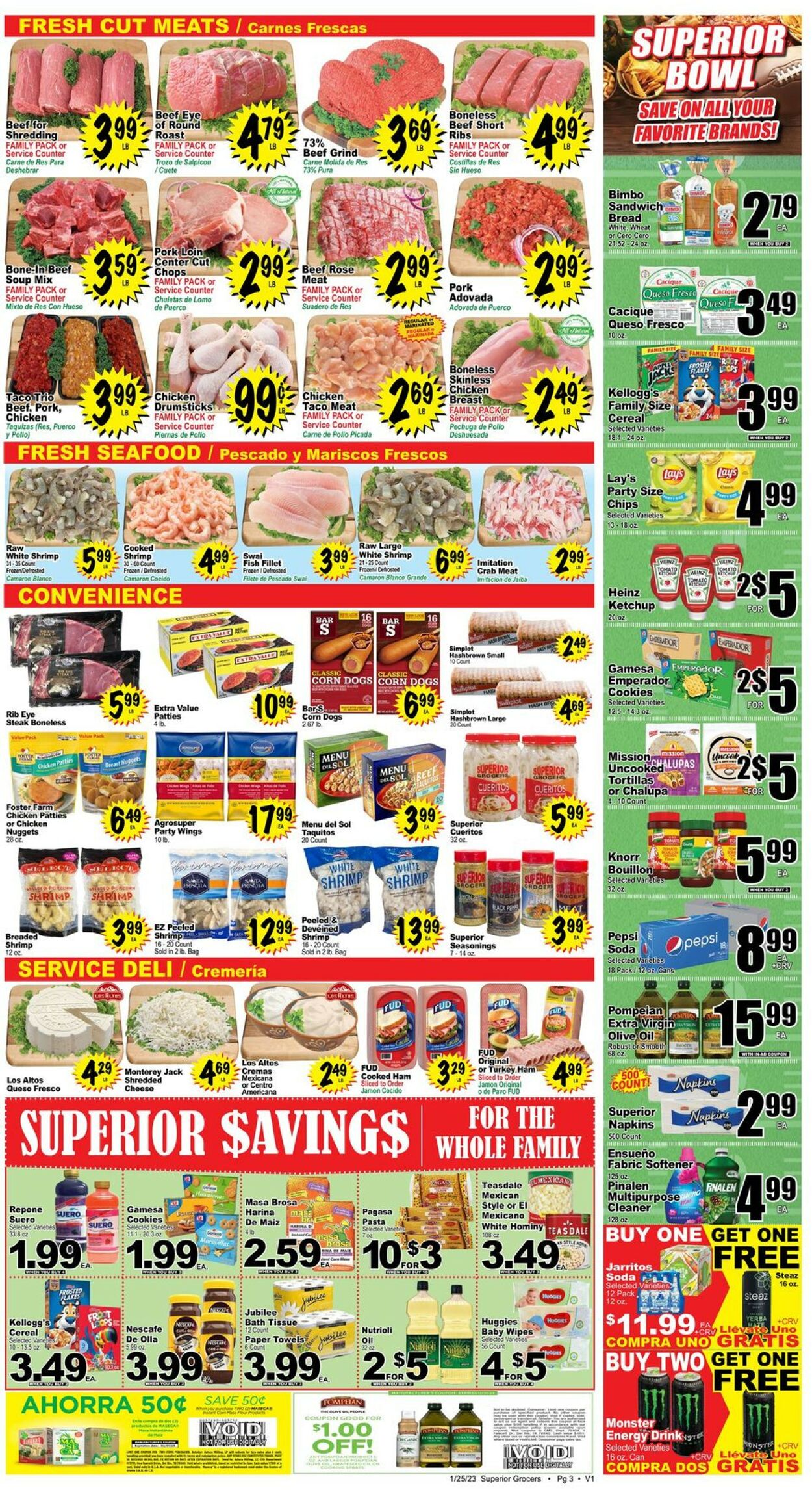 Superior Grocers Ad from 01/25/2023
