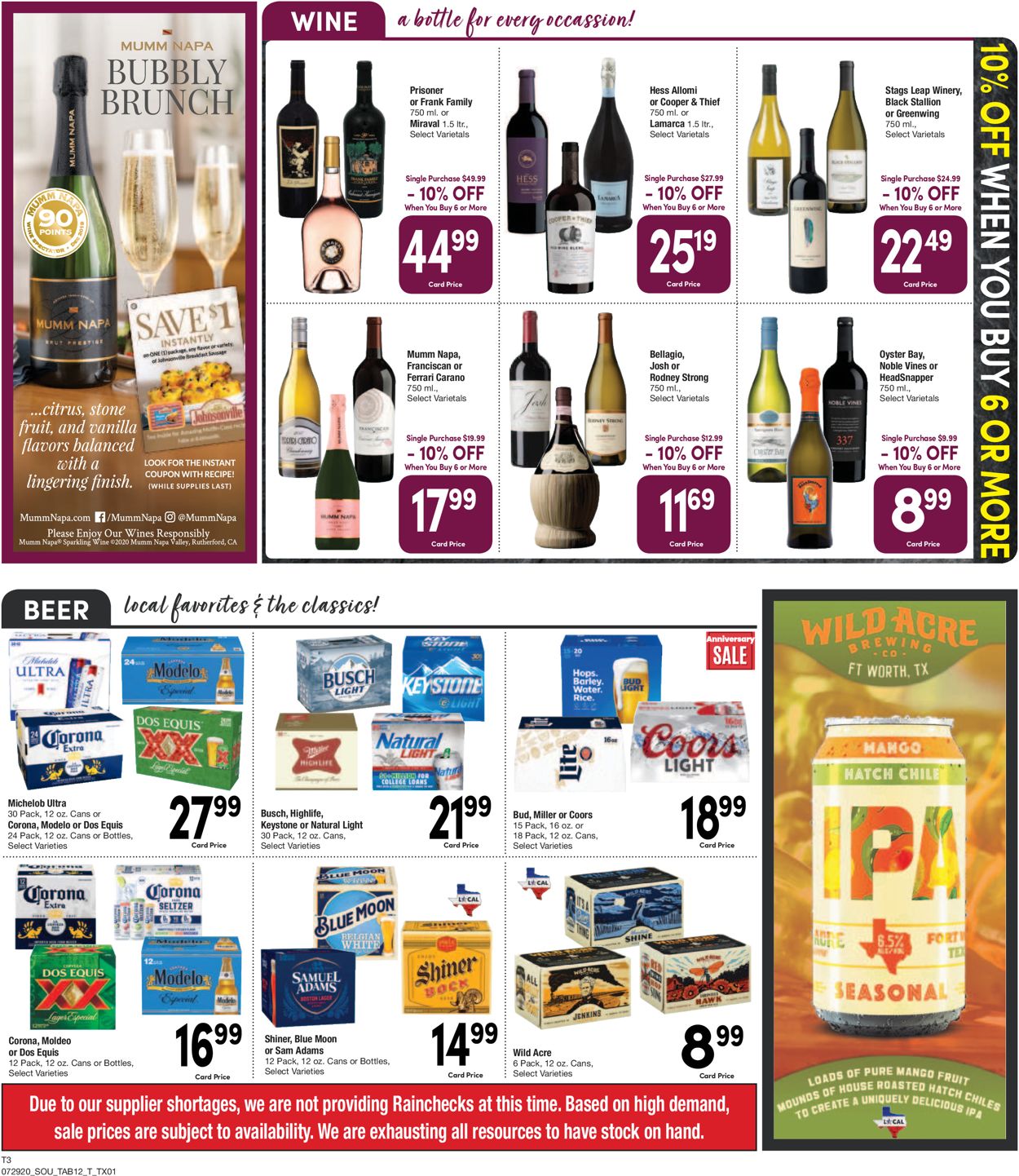 Tom Thumb Ad from 07/29/2020