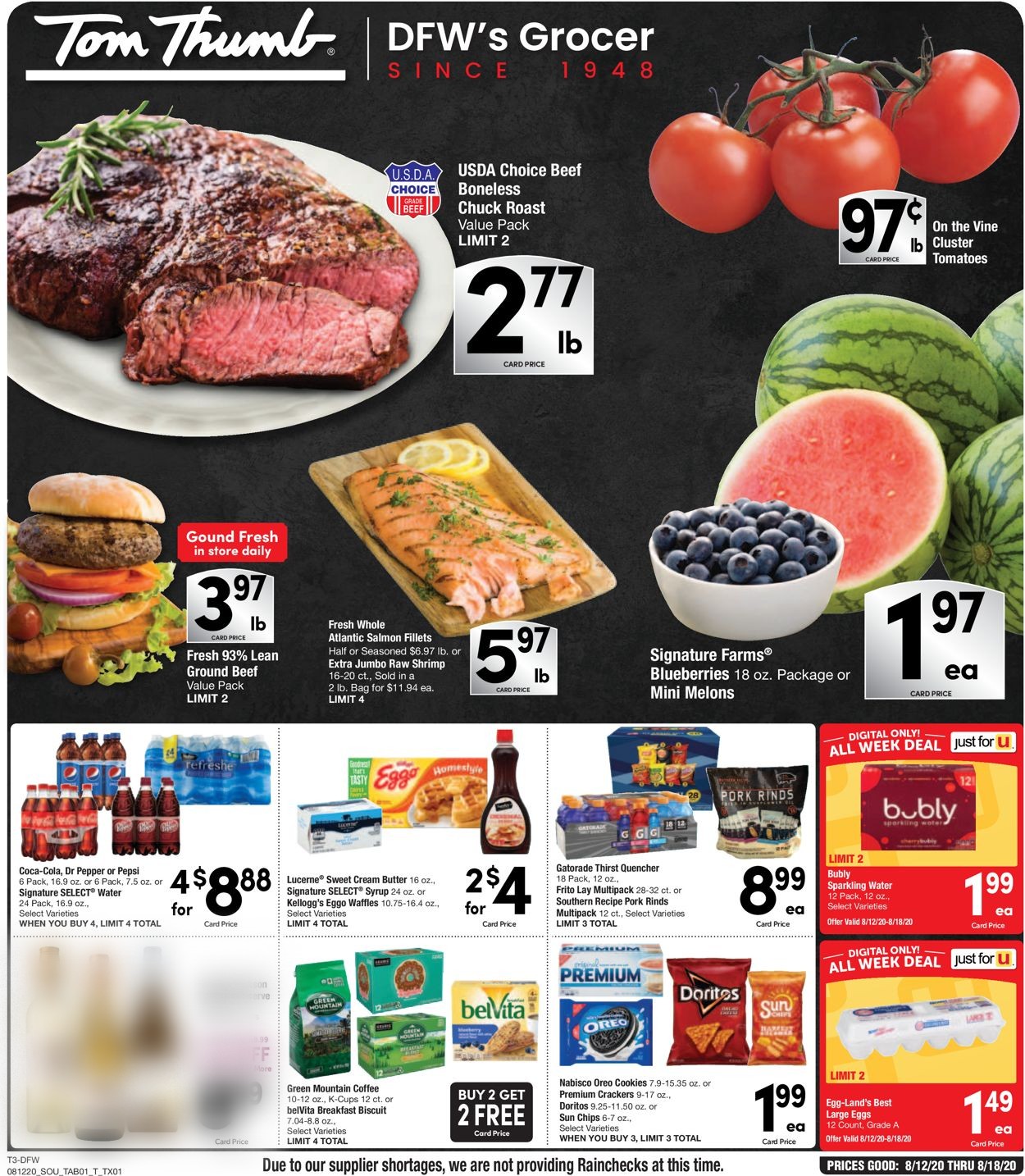 Tom Thumb Ad from 08/12/2020