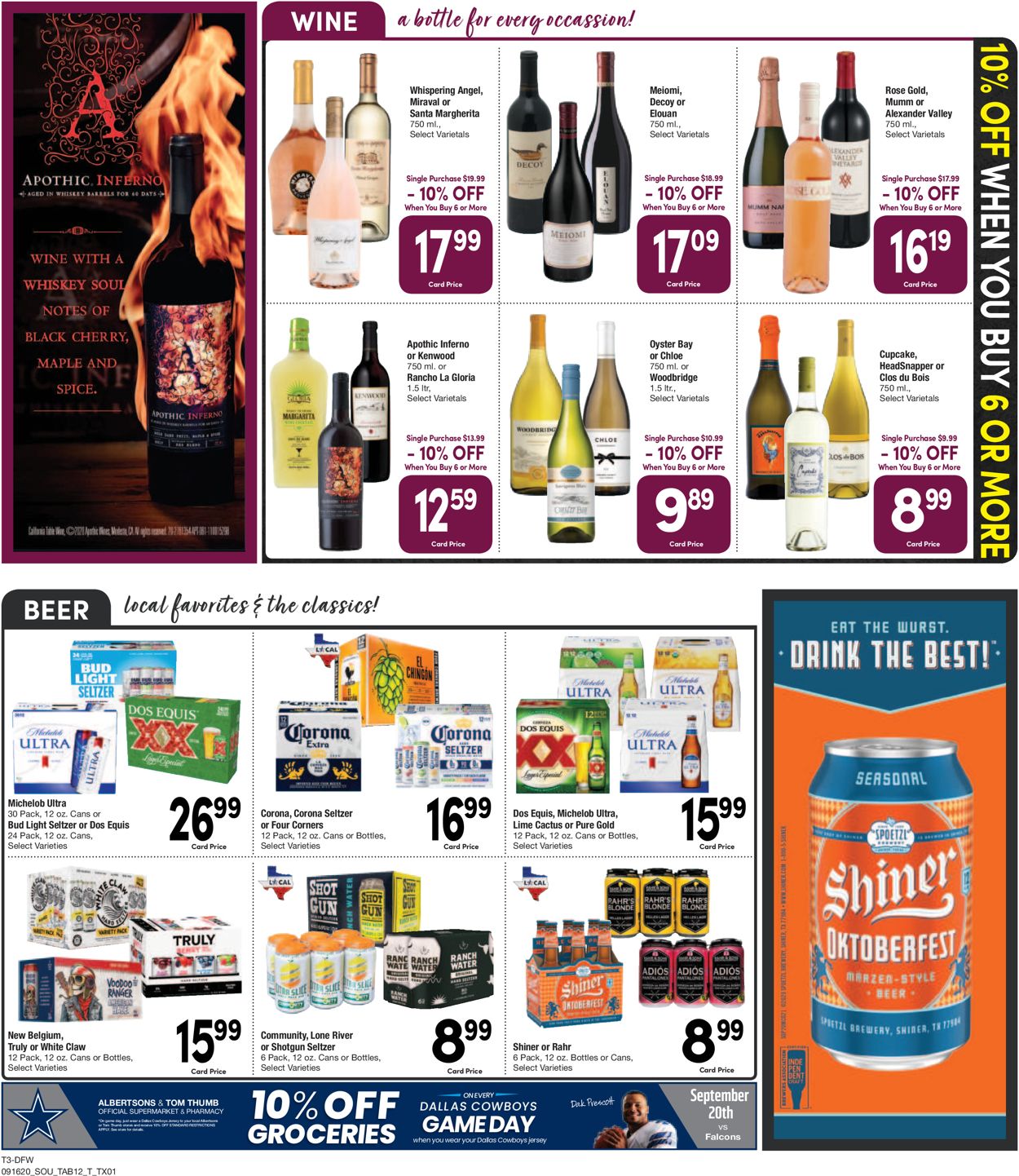 Tom Thumb Ad from 09/16/2020