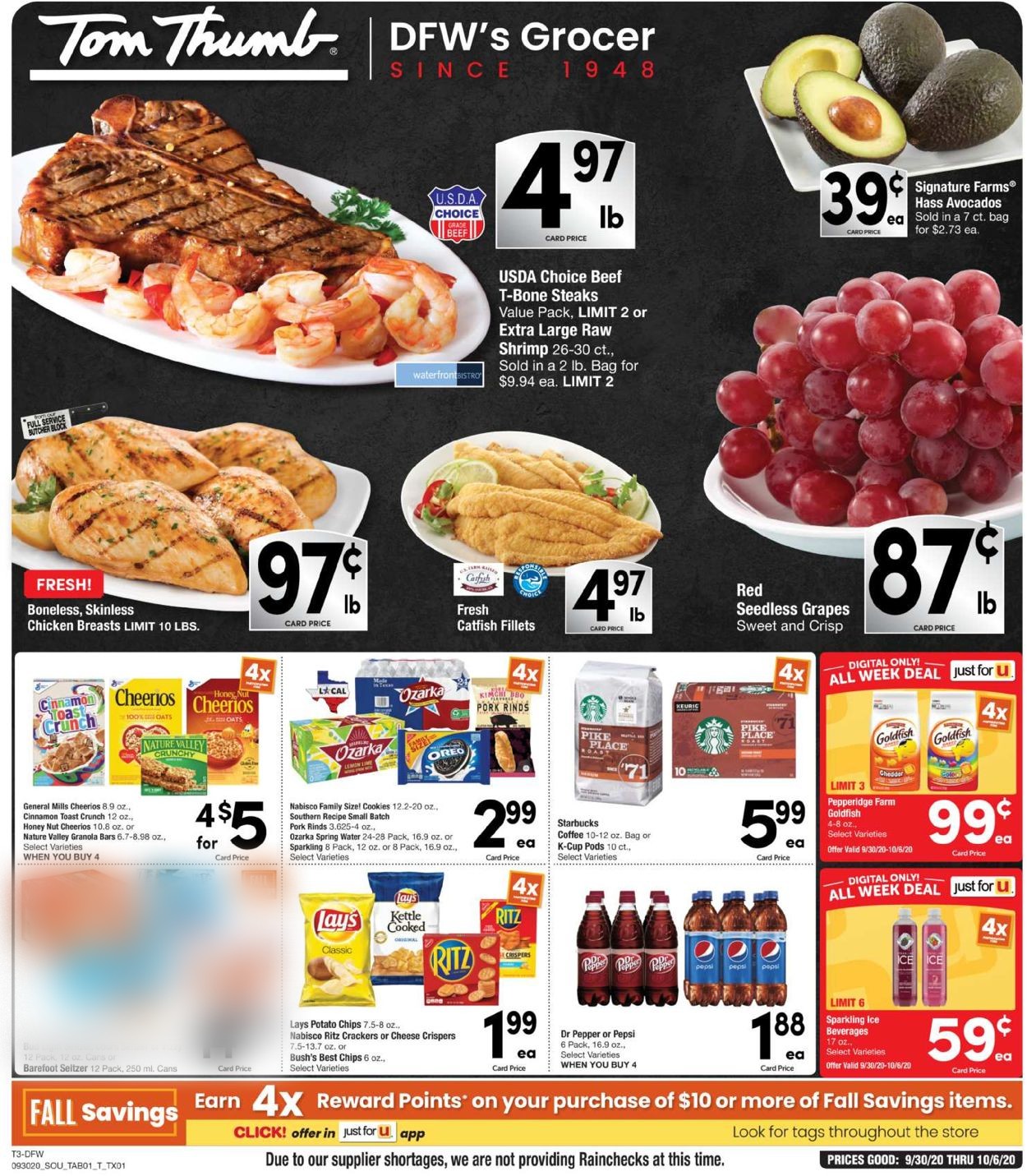 Tom Thumb Ad from 09/30/2020