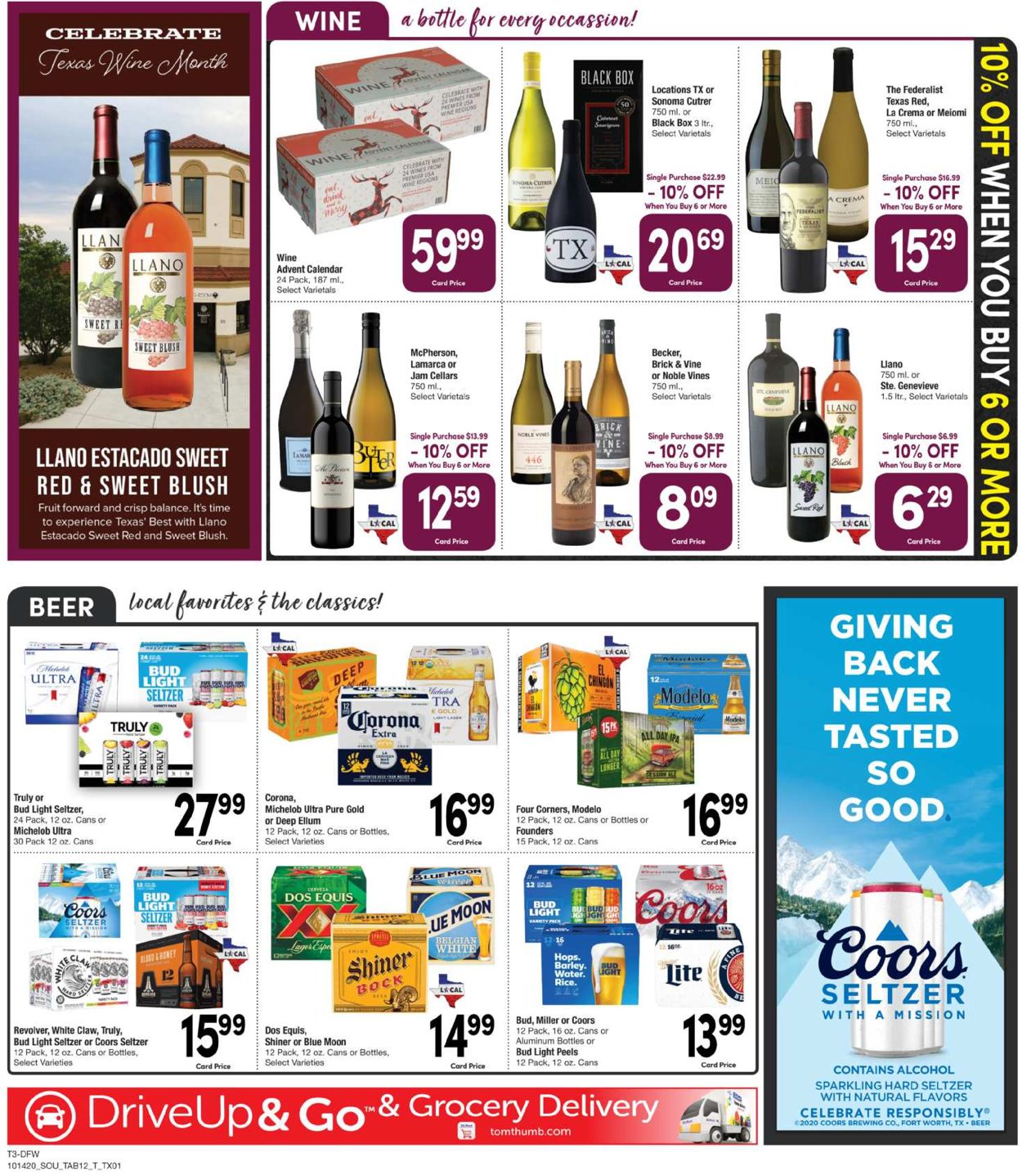 Tom Thumb Ad from 10/14/2020