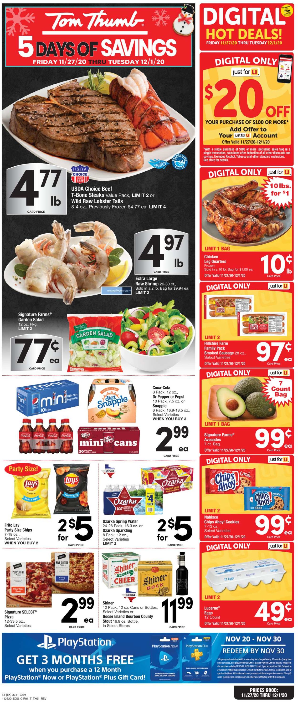 Tom Thumb Ad from 11/27/2020