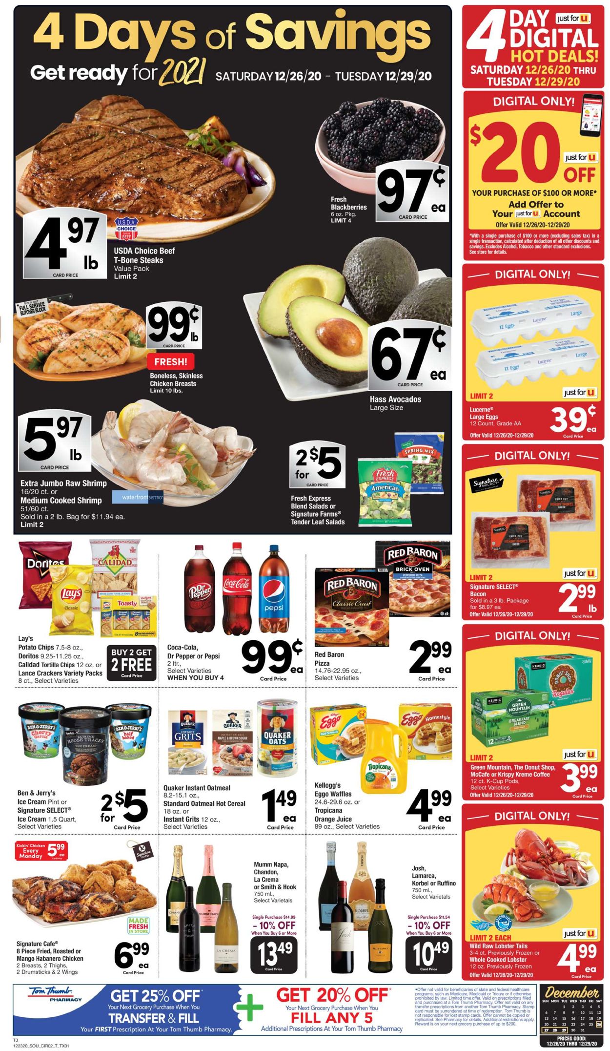 Tom Thumb Ad from 12/26/2020