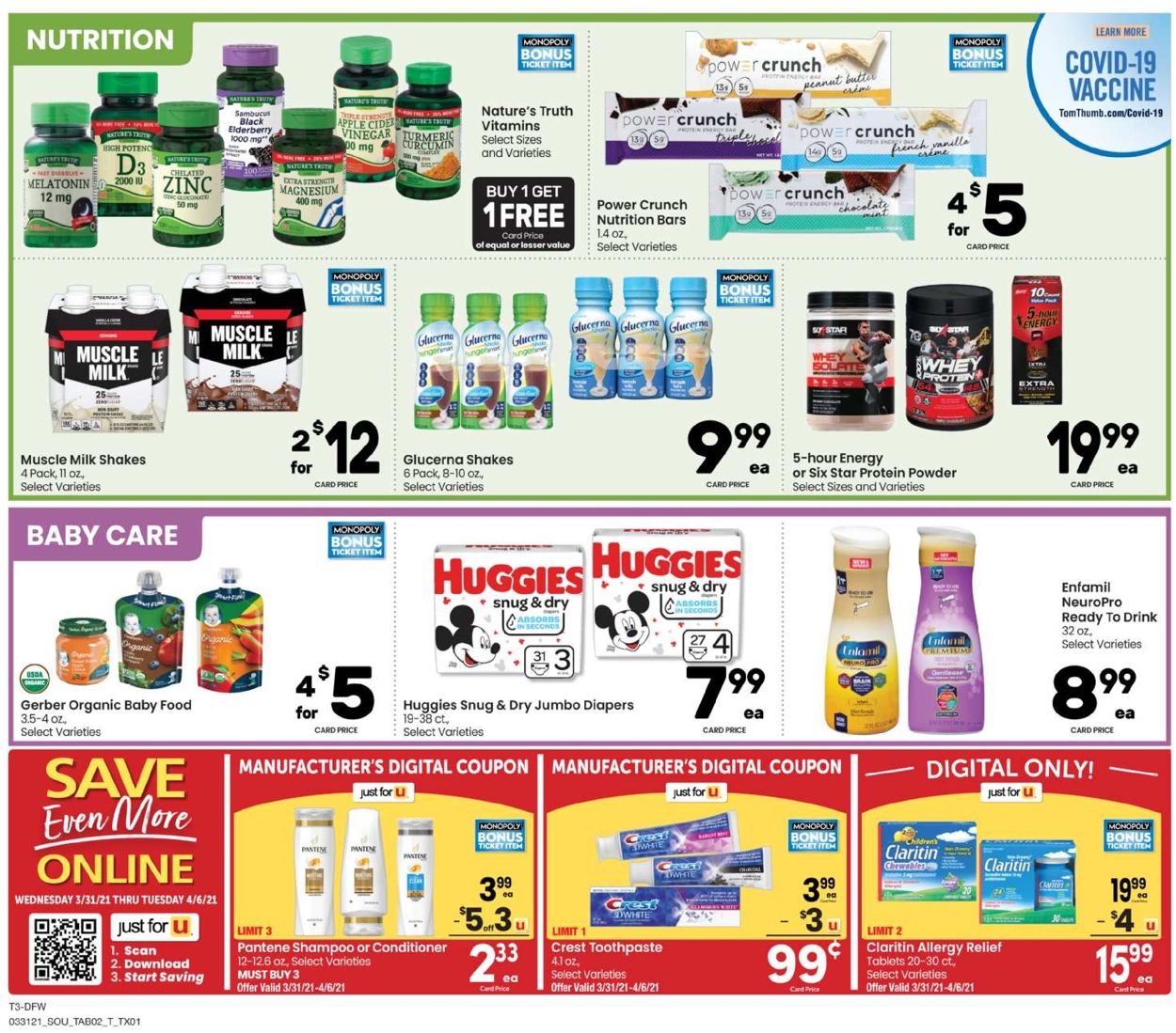 Tom Thumb Ad from 03/31/2021