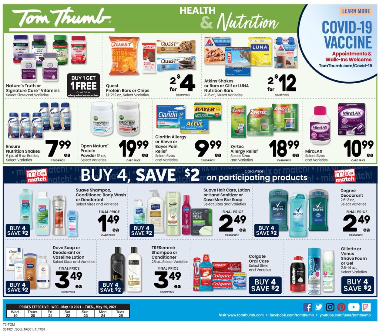 Tom Thumb Ad from 05/19/2021