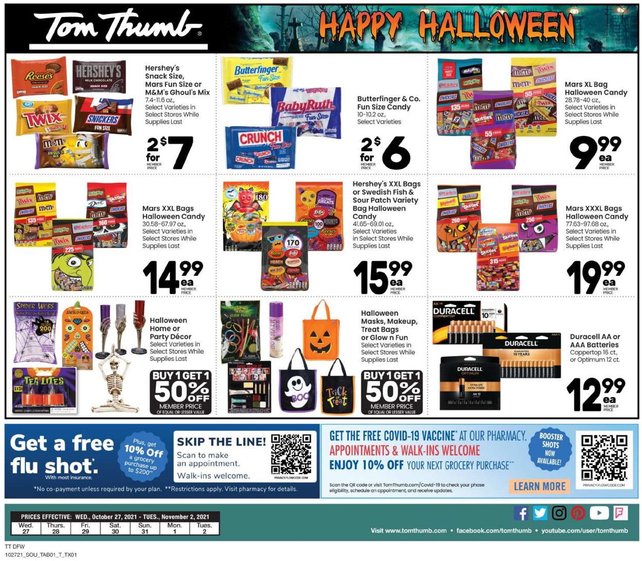 Tom Thumb Ad from 10/27/2021