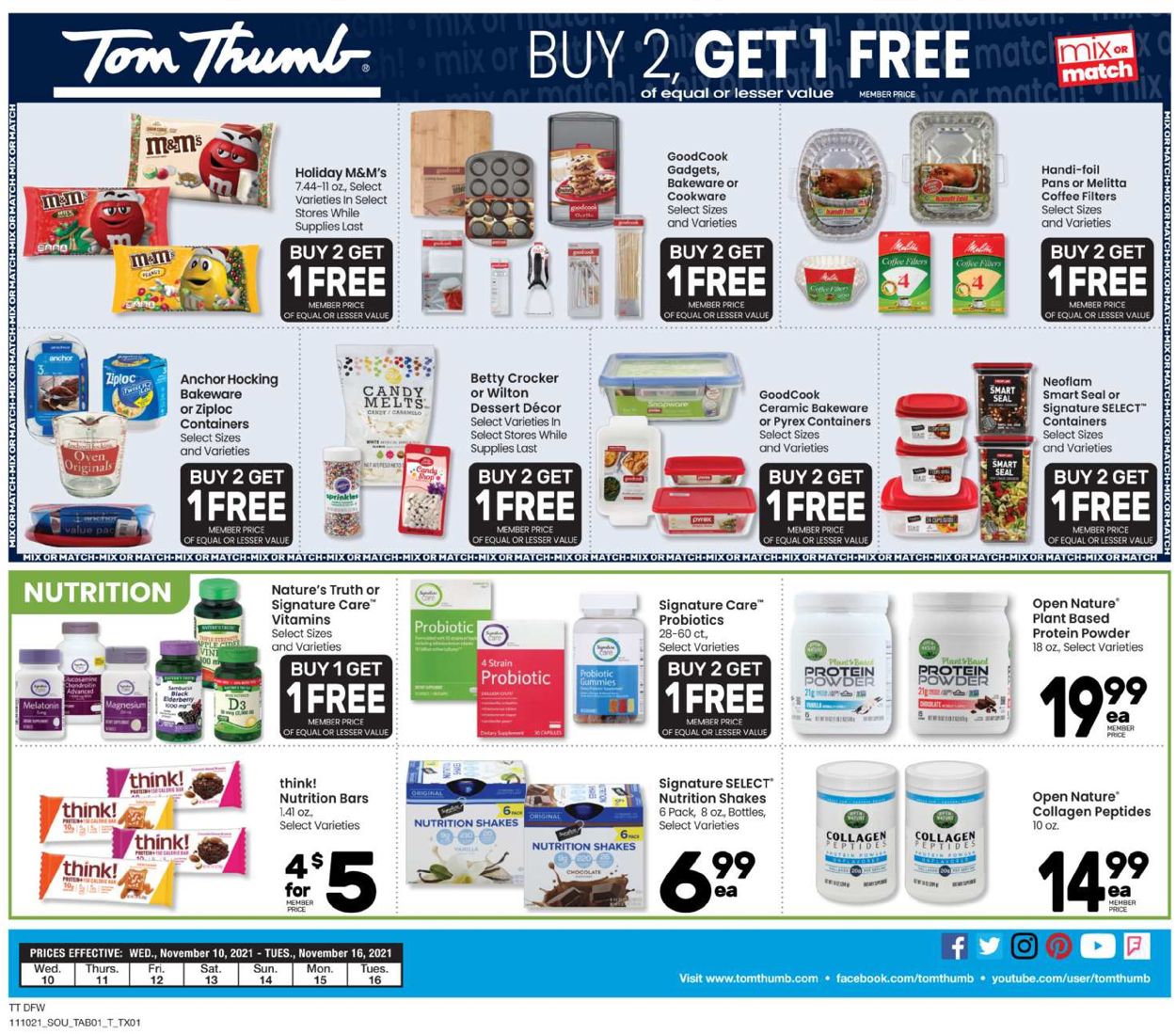 Tom Thumb Ad from 11/10/2021