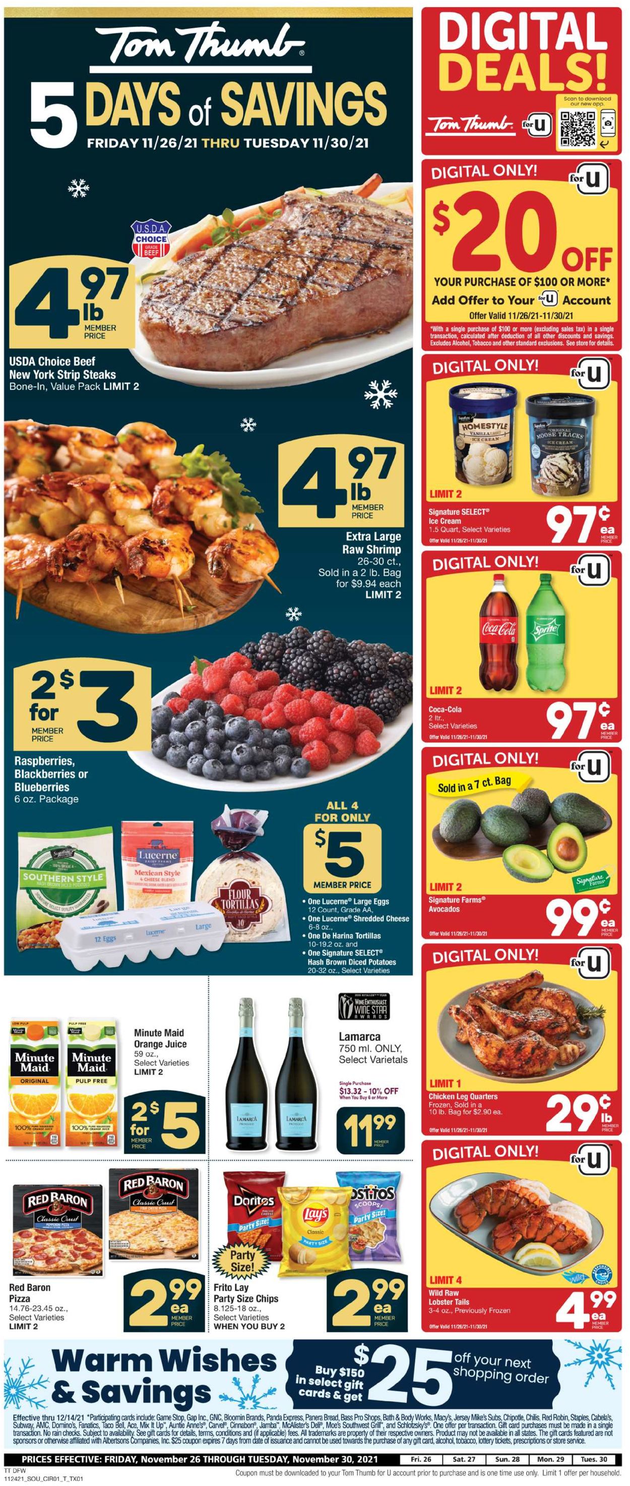 Tom Thumb Ad from 11/24/2021