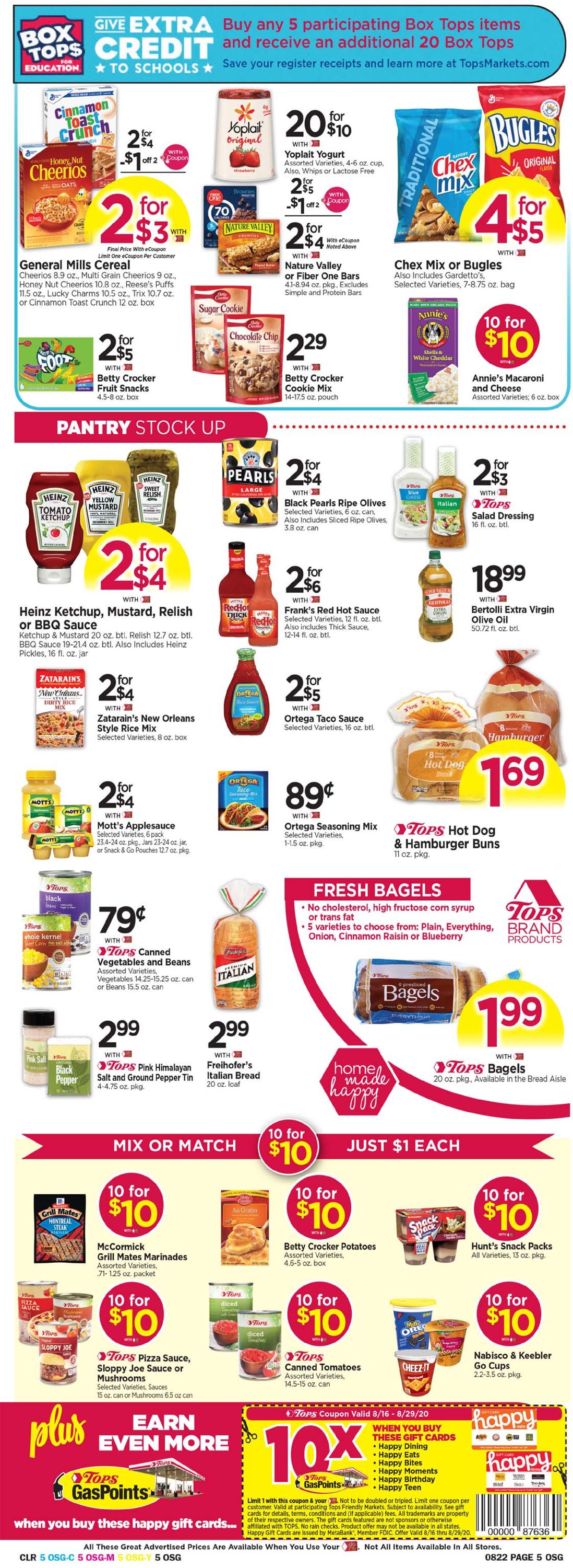 Tops Friendly Markets Ad from 08/16/2020