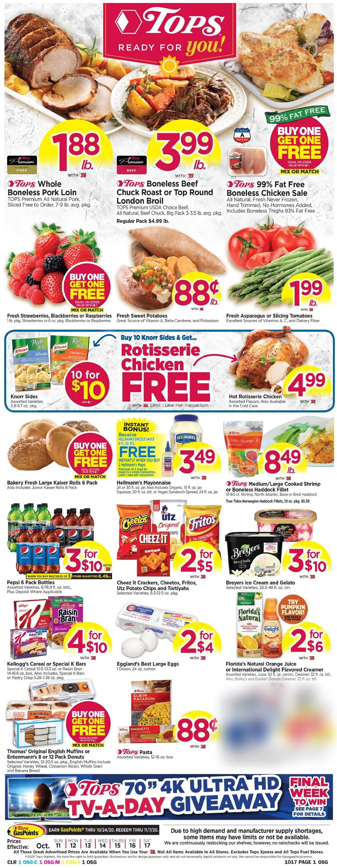 Tops Friendly Markets Ad from 10/11/2020